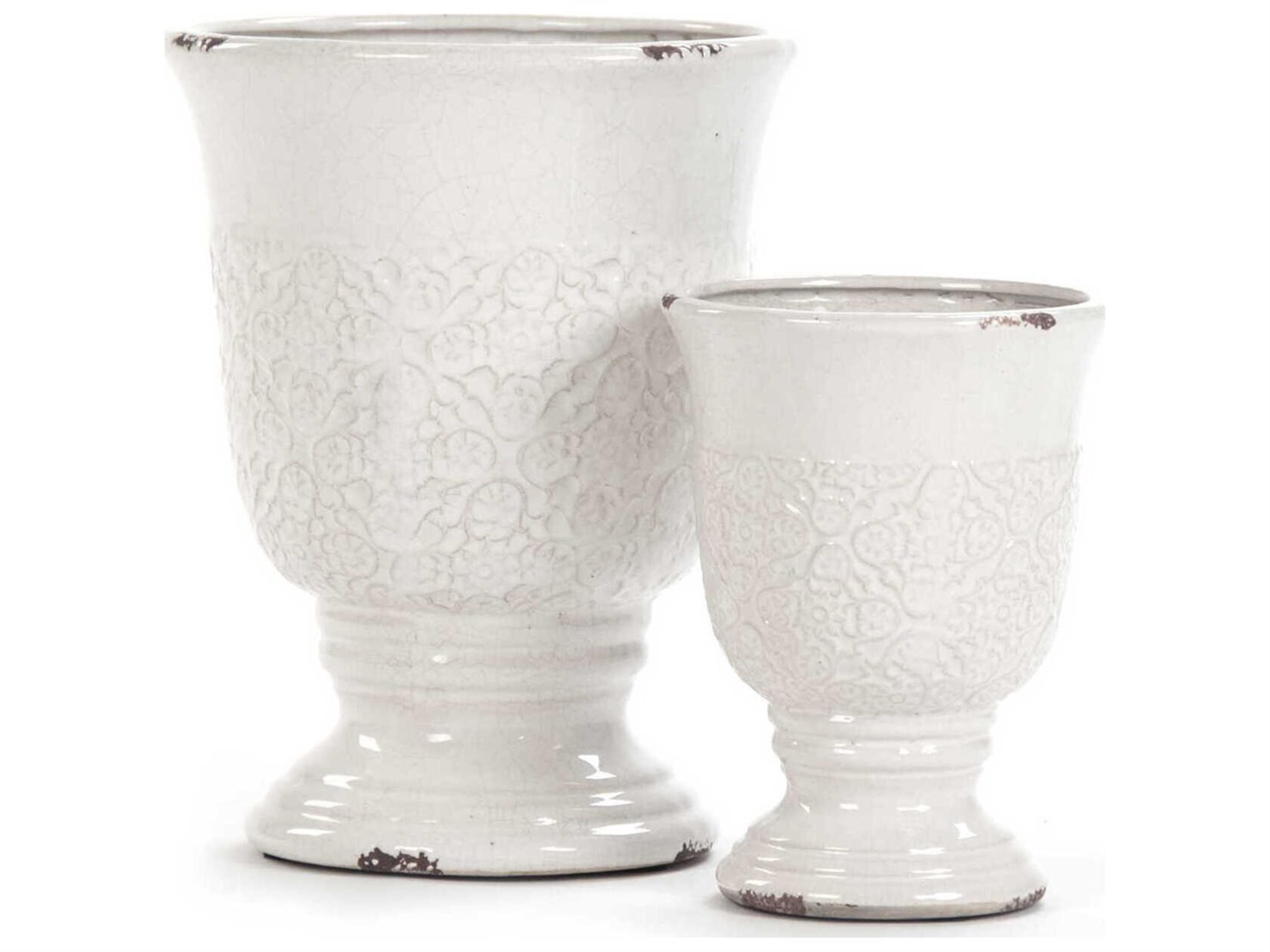 Zentique Distressed Crackle White Vase