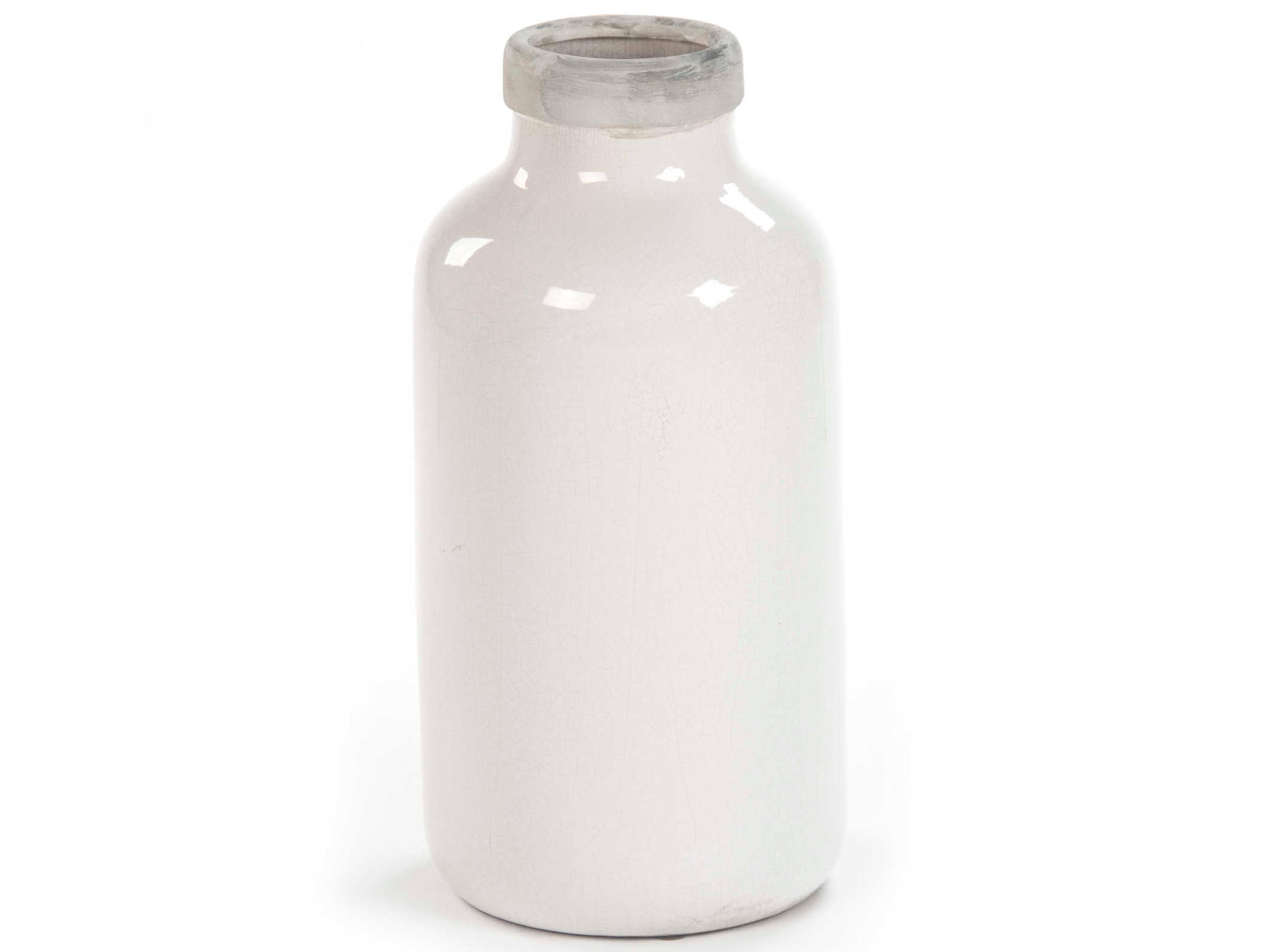 Zentique Distressed Crackle White 19" High Jar