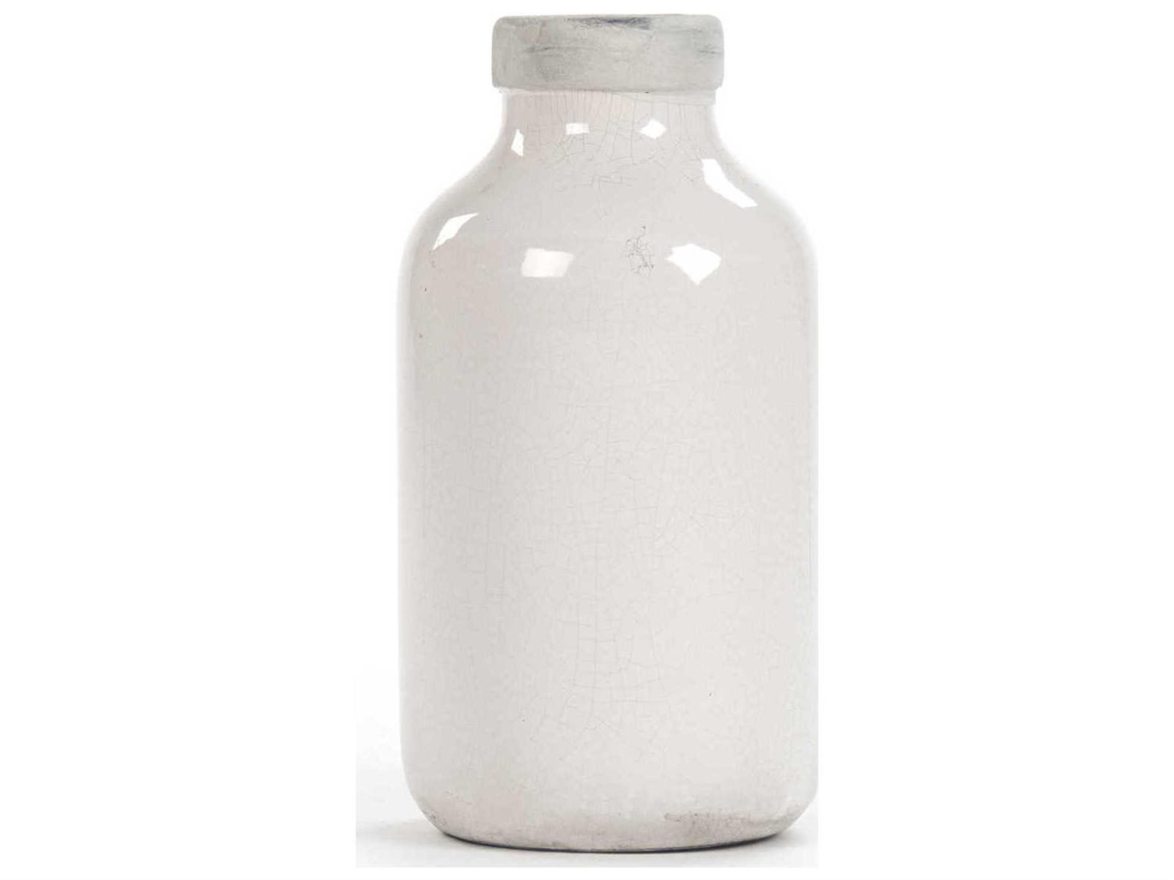 Zentique Distressed Crackle White Vase