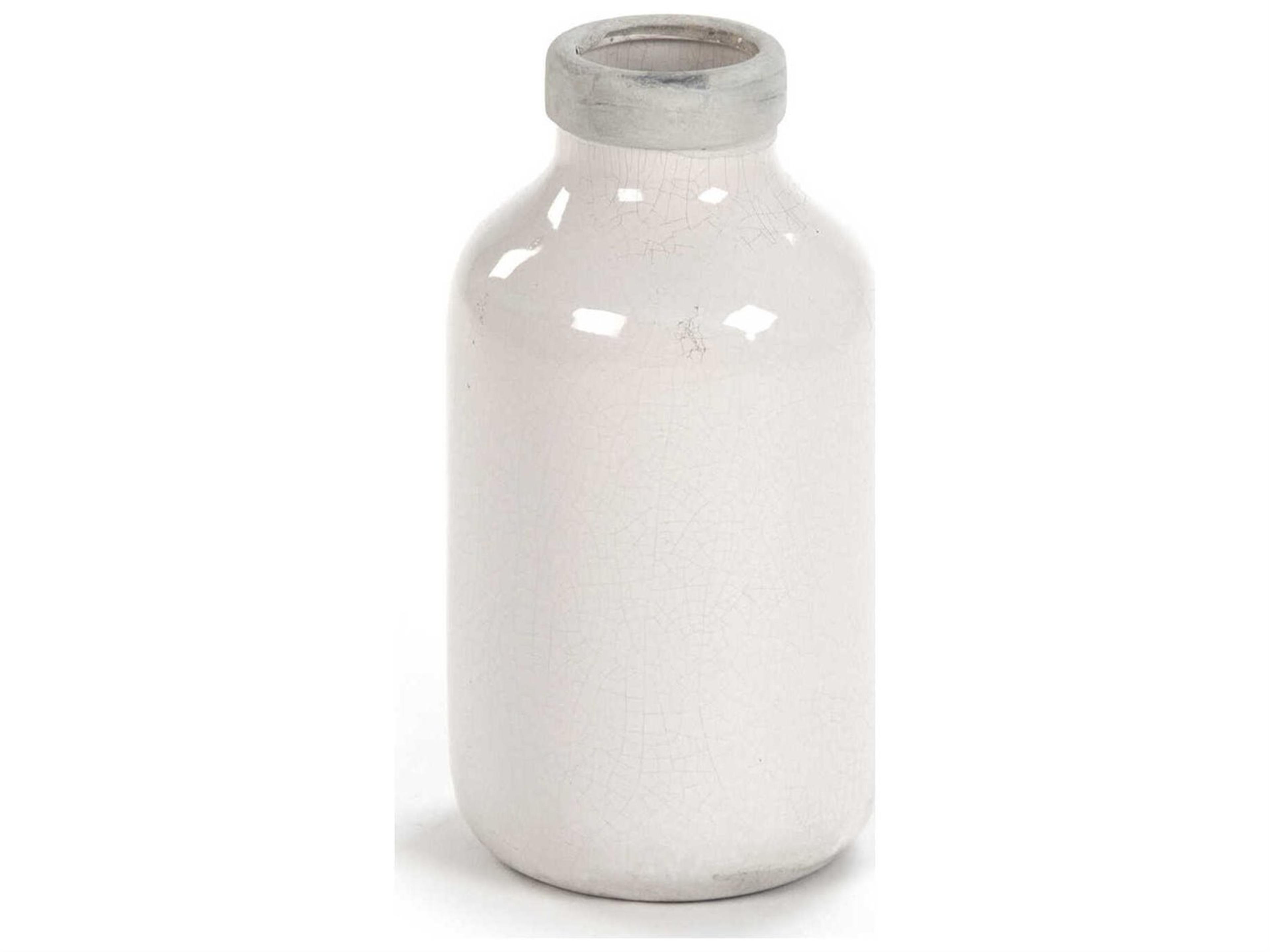 Zentique Distressed Crackle White Vase