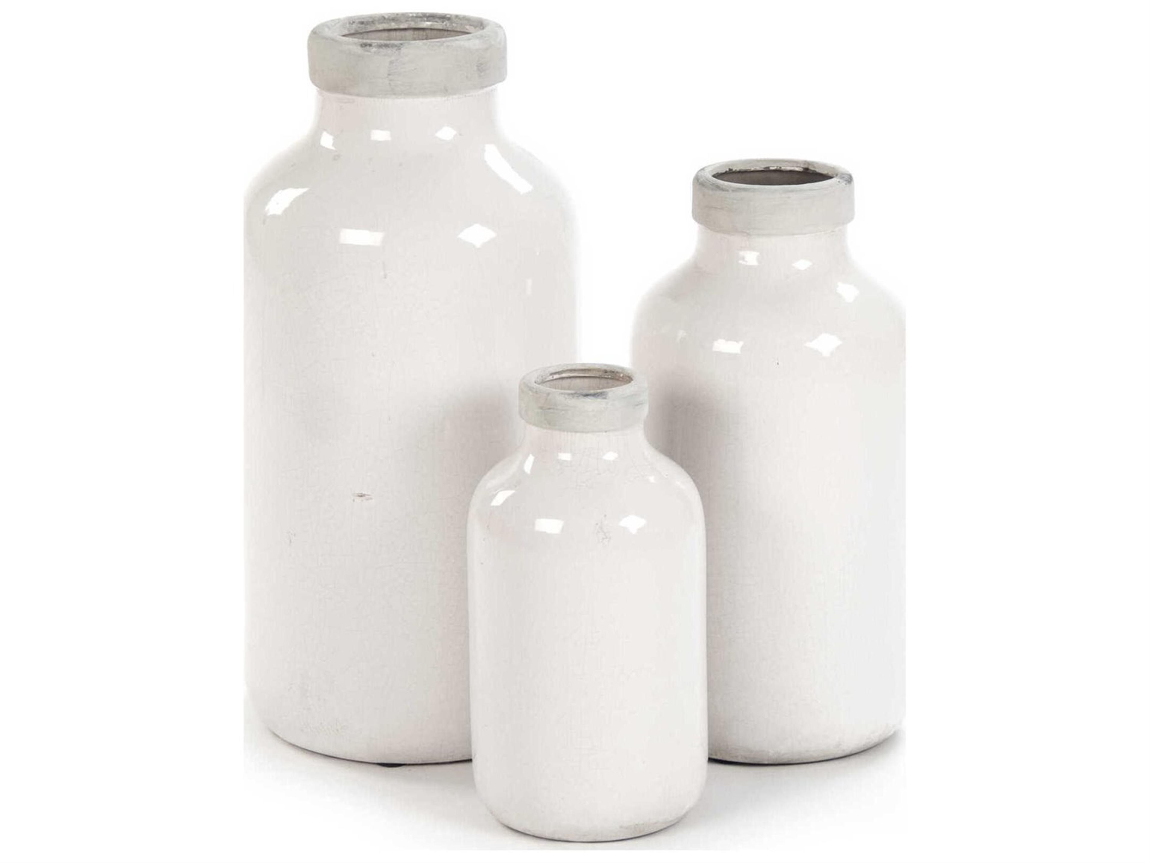 Zentique Distressed Crackle White Vase