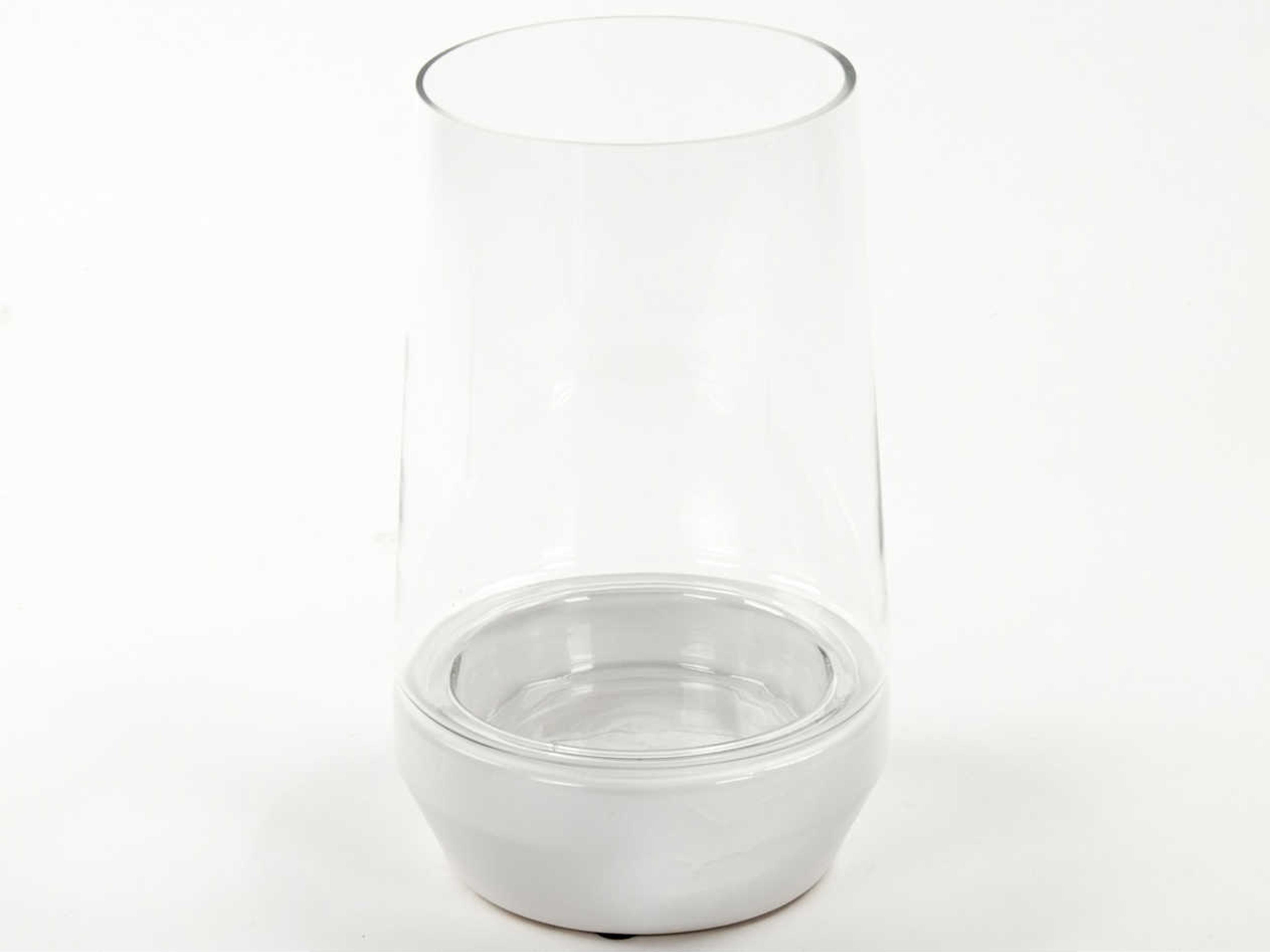 Zentique Distressed Crackle White Candle Holder