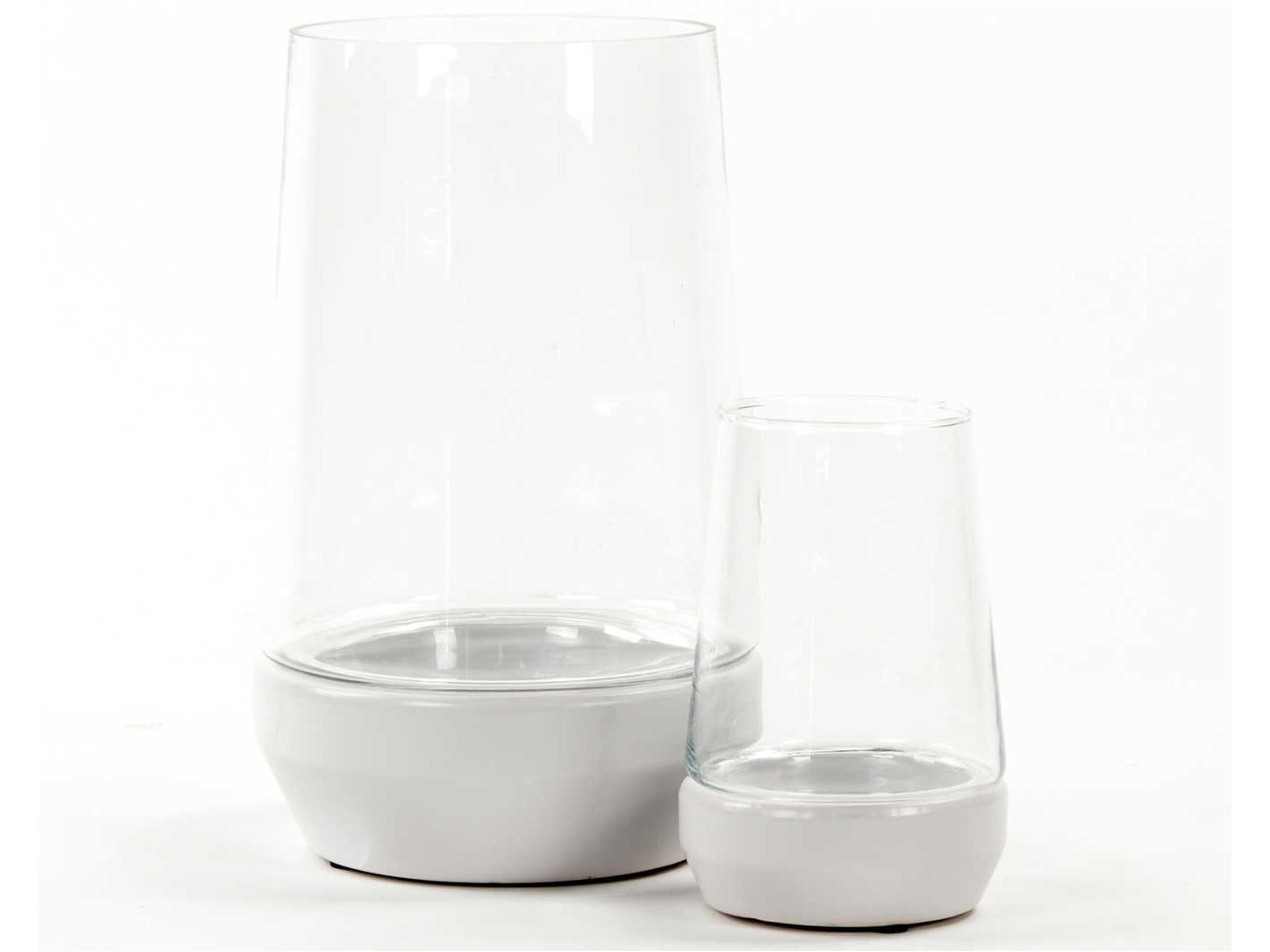 Zentique Distressed Crackle White Candle Holder