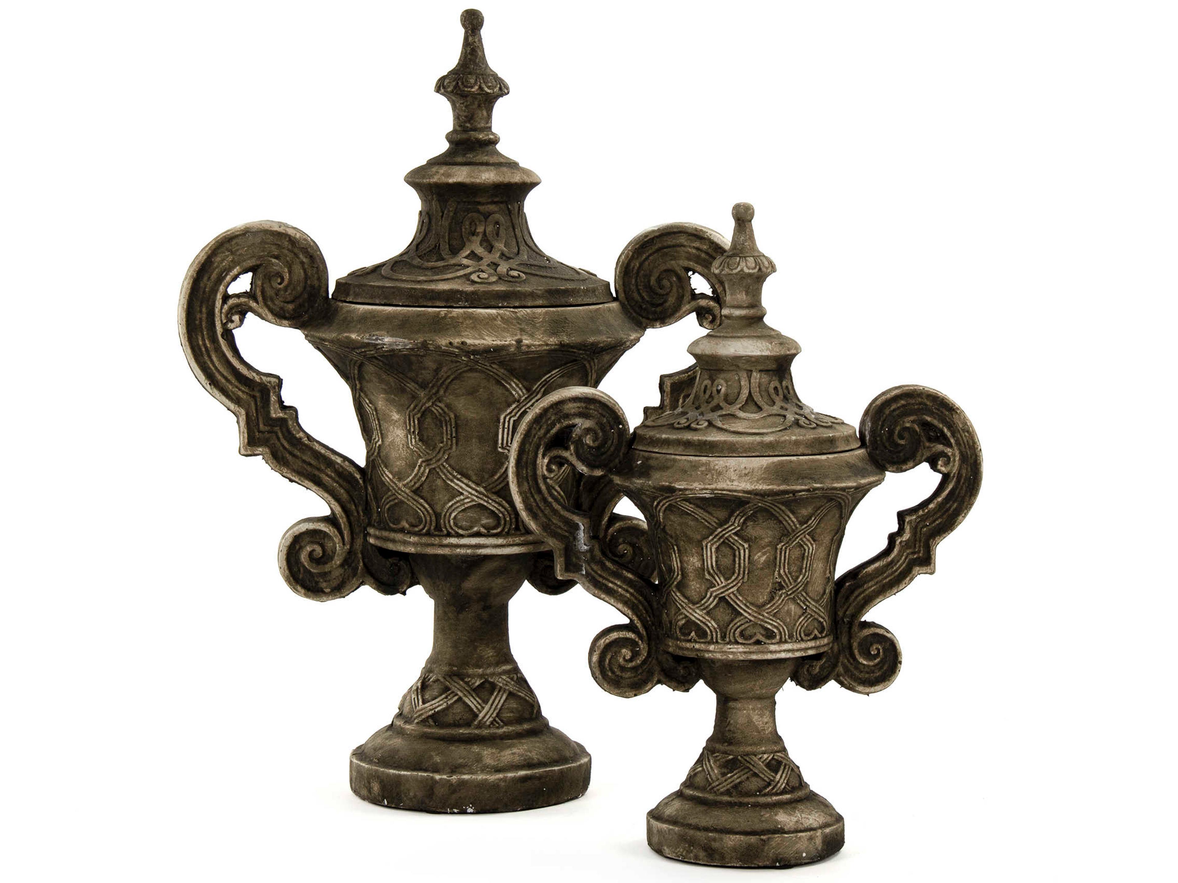 Zentique Distressed Grey Urns