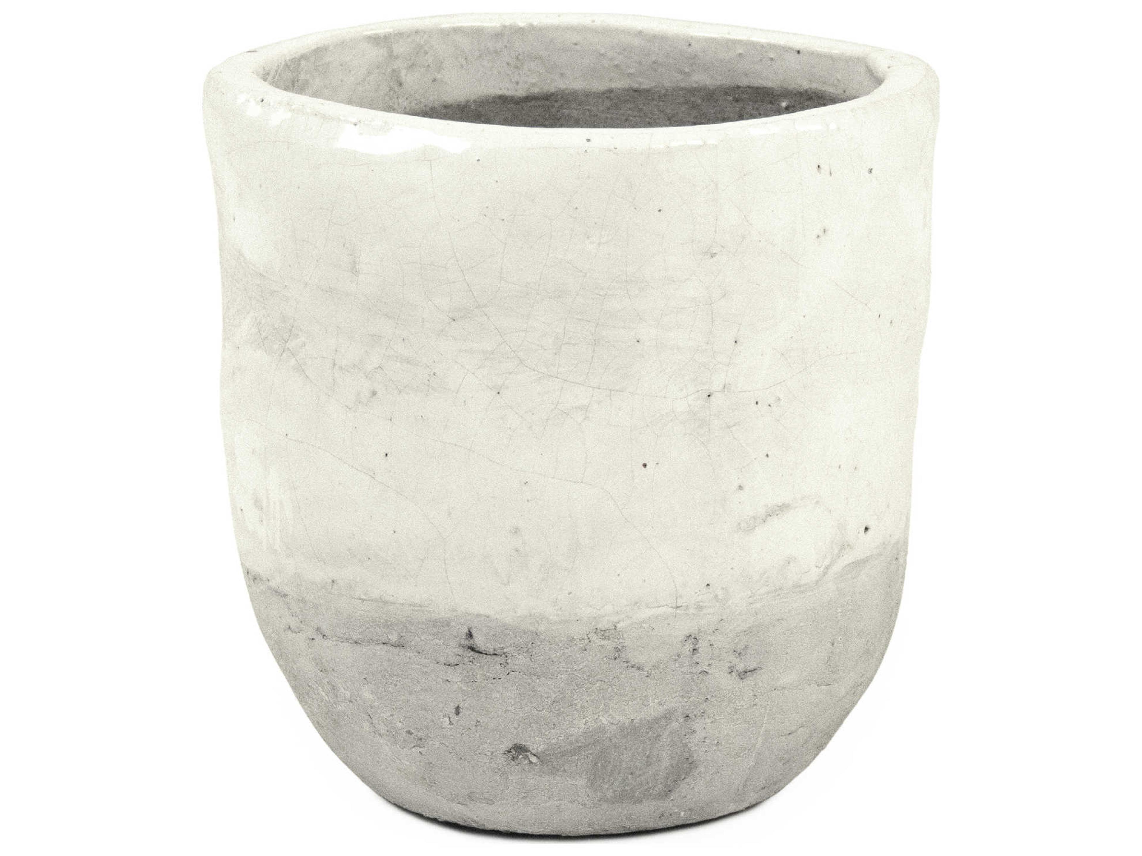 Zentique Distressed White 9" High Vase