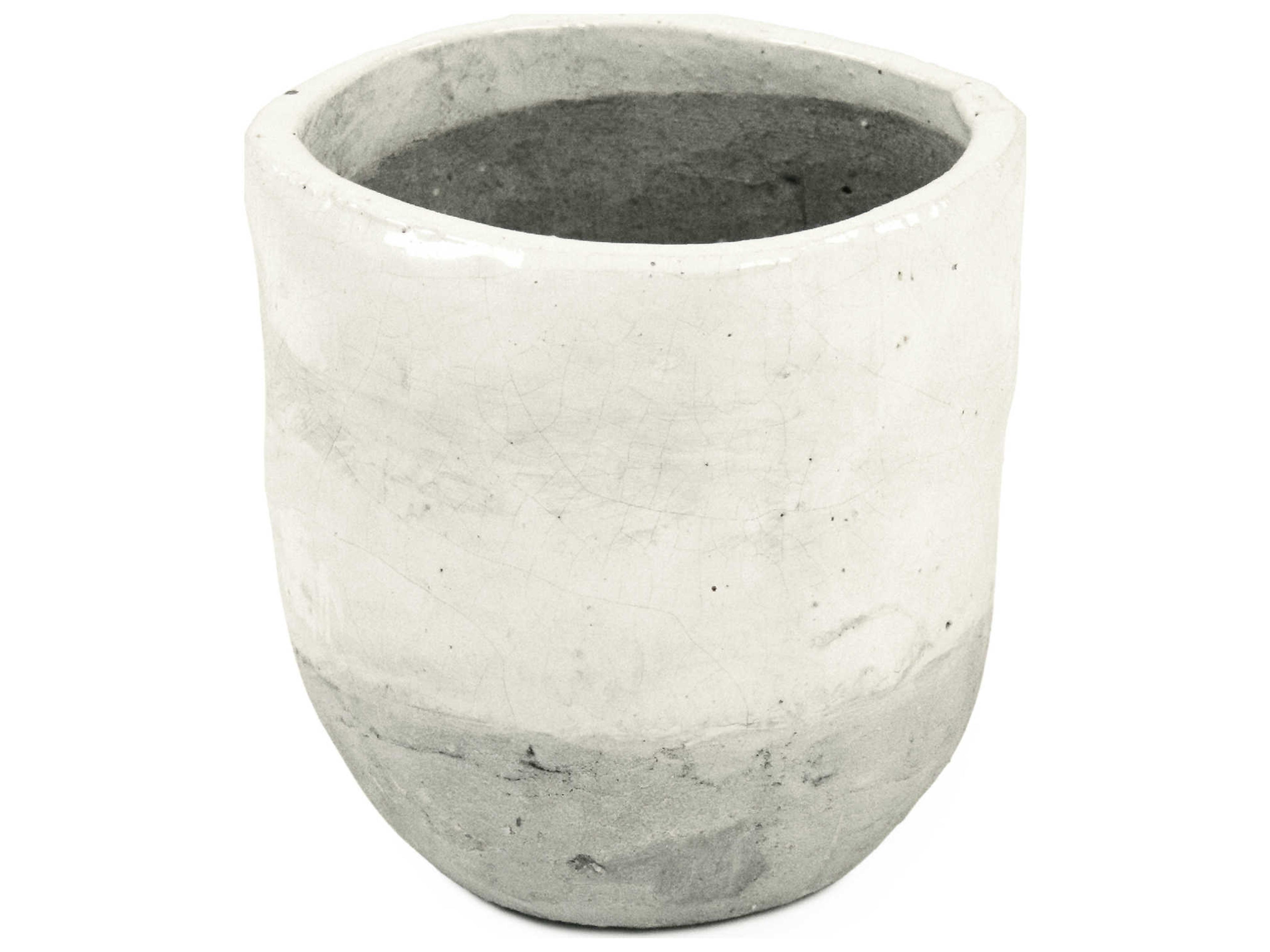 Zentique Distressed White 9" High Vase