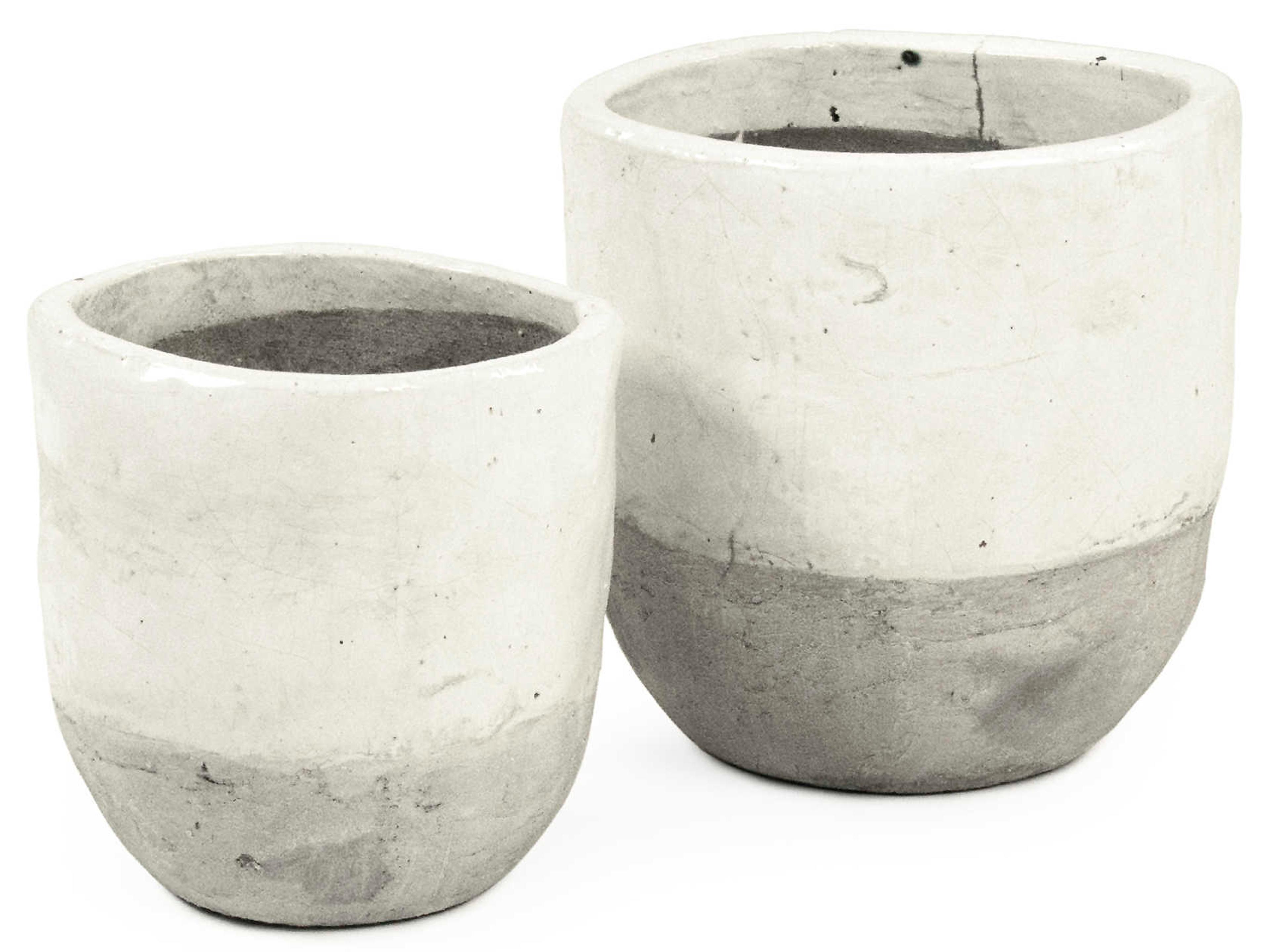 Zentique Distressed White 9" High Vase