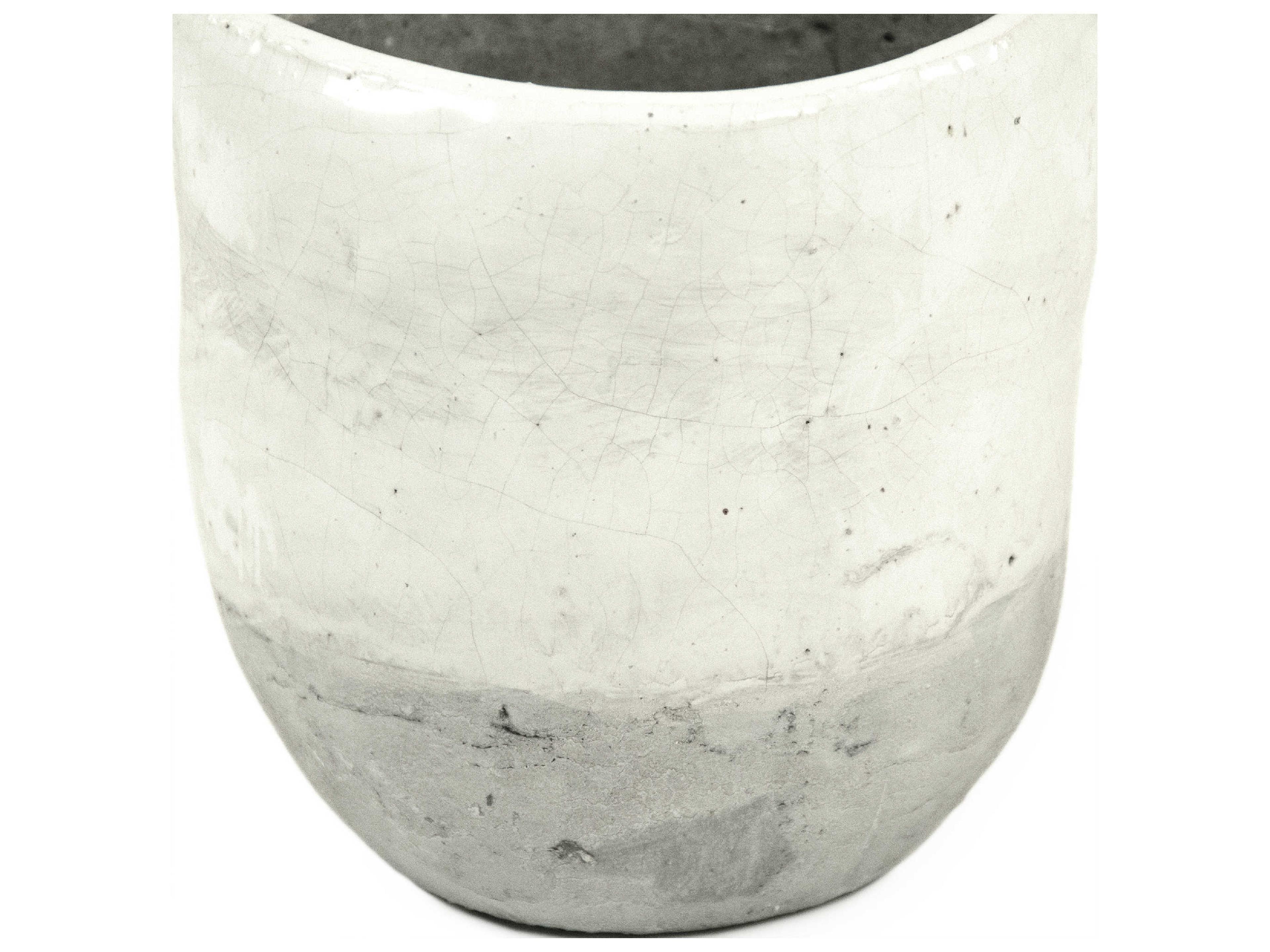 Zentique Distressed White 9" High Vase