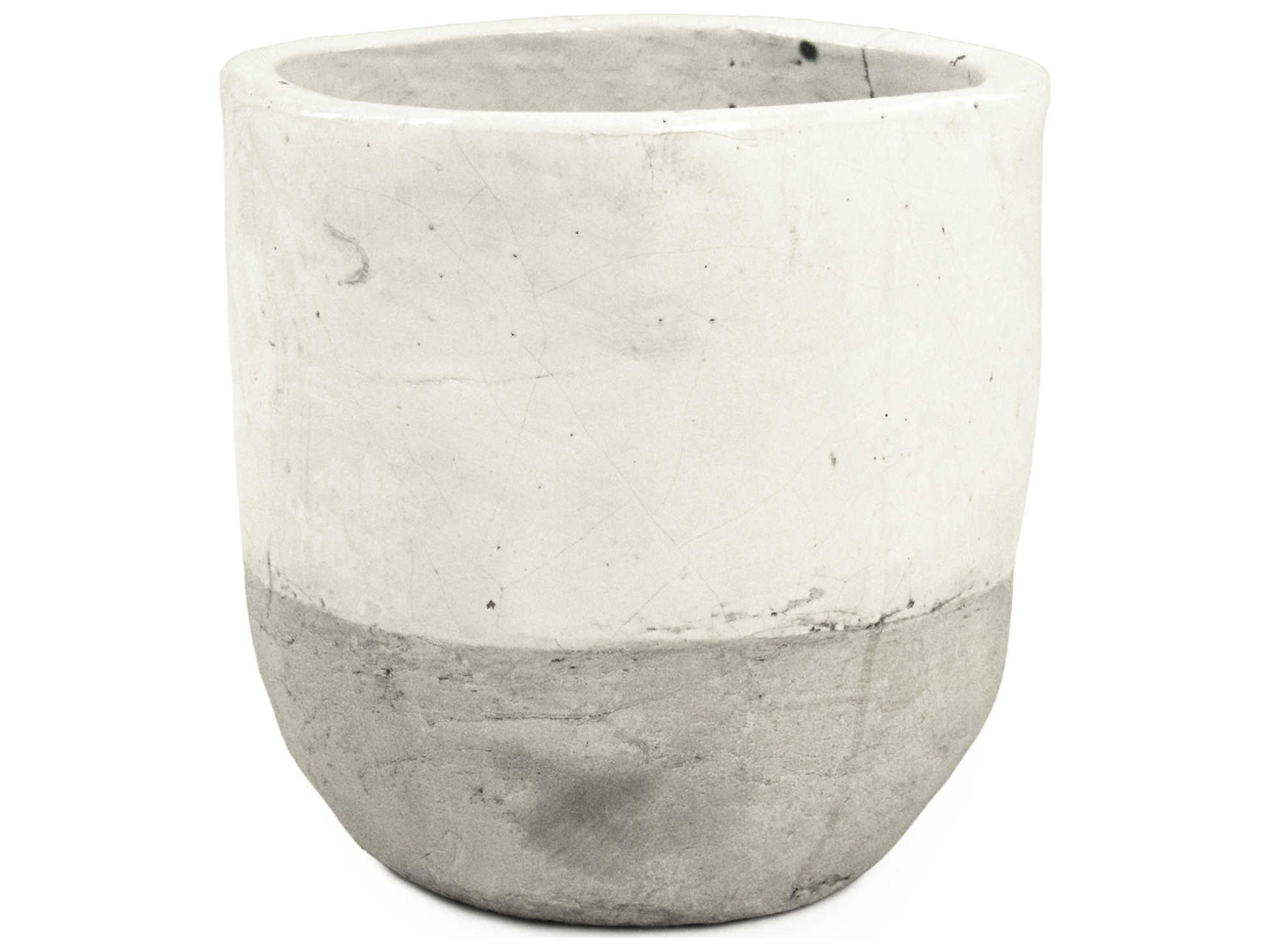 Zentique Distressed White 11" High Vase