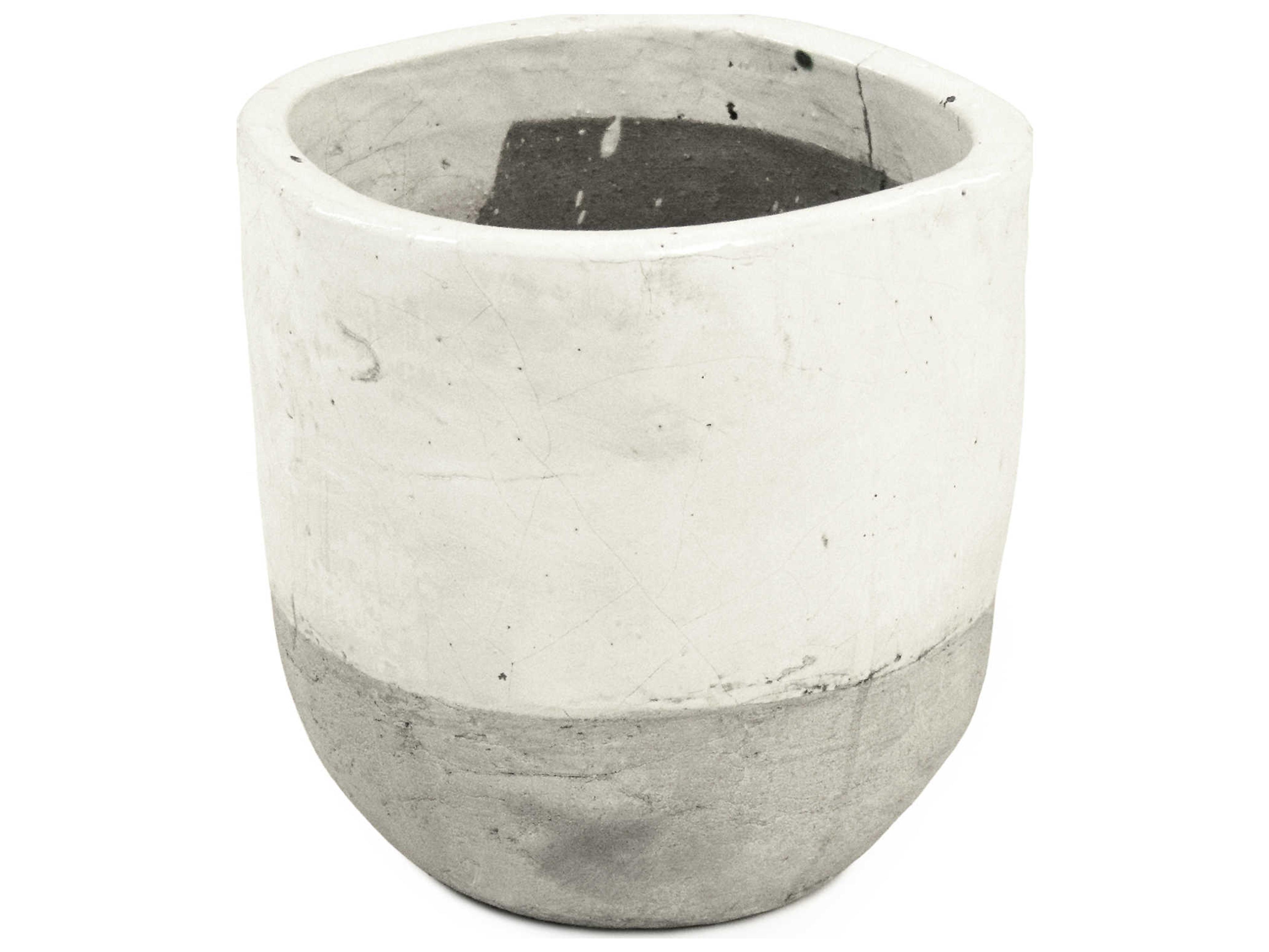Zentique Distressed White 11" High Vase