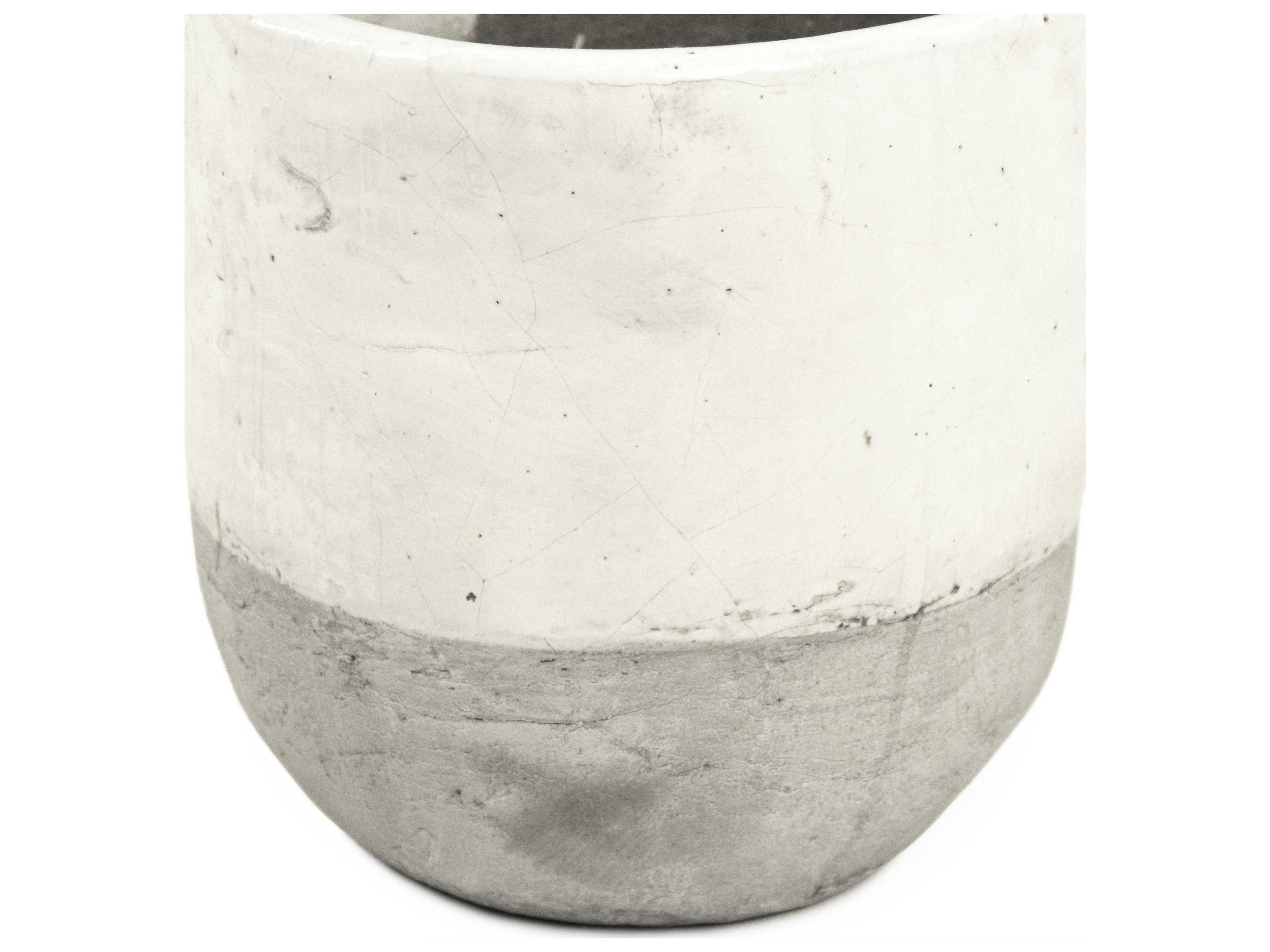 Zentique Distressed White 11" High Vase
