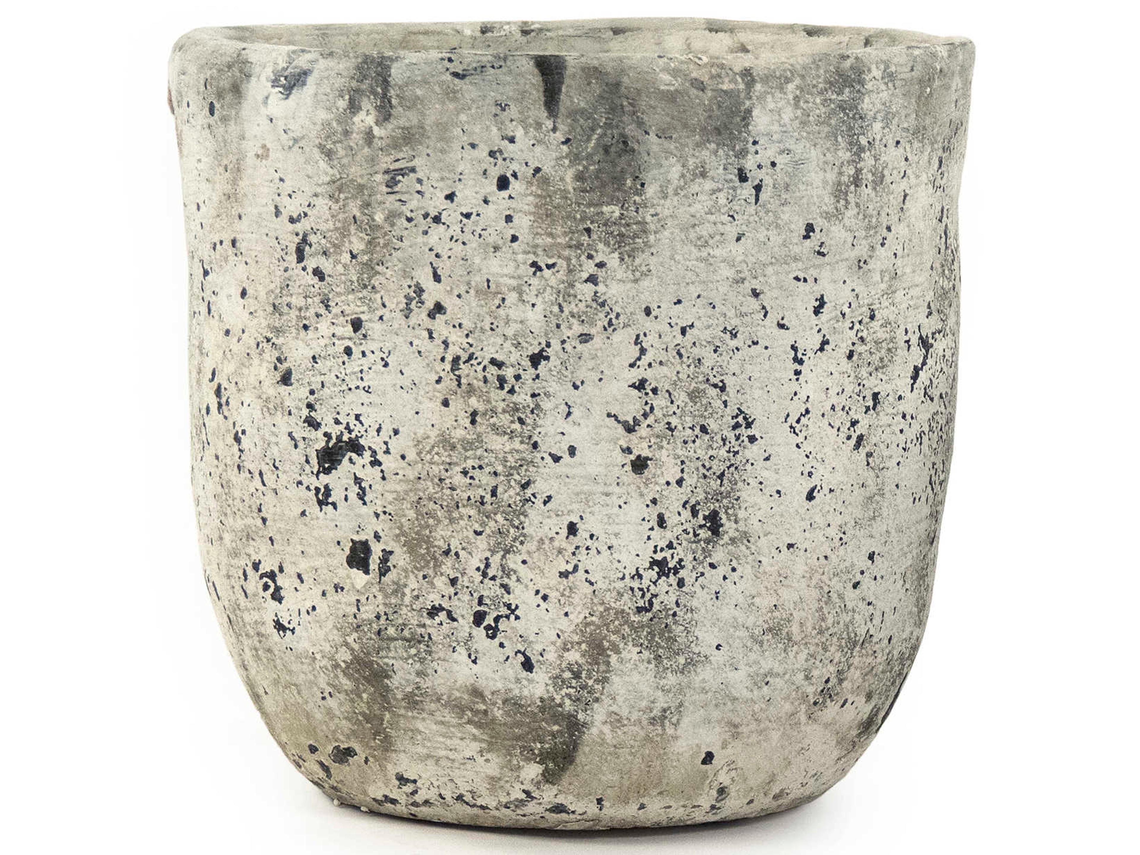 Zentique Distressed Grey / White 11" High Vase