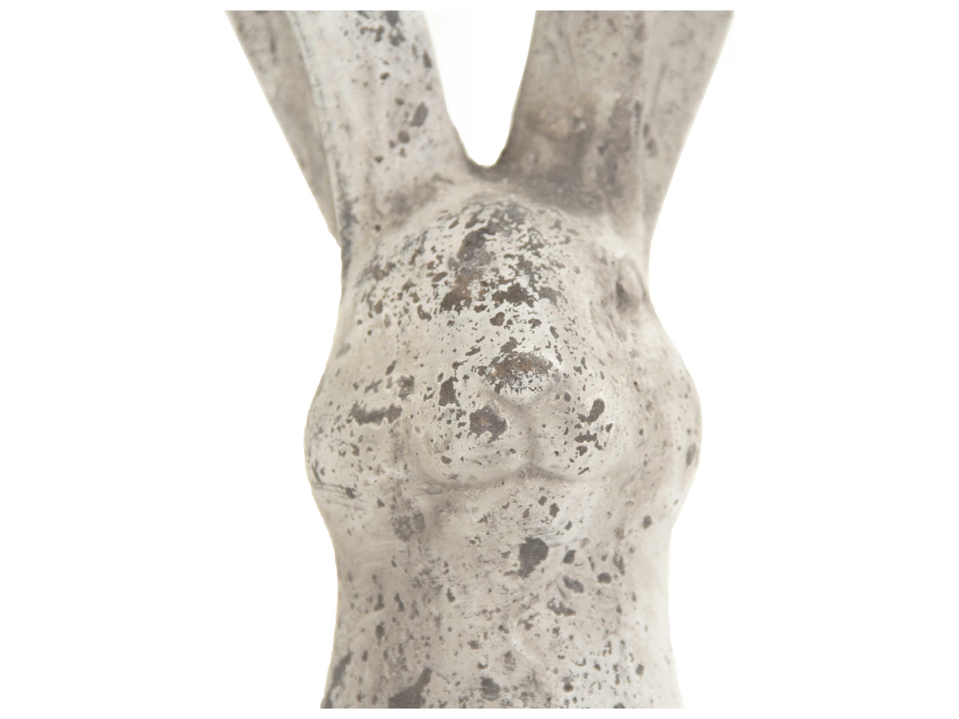 Zentique Distressed Grey Wash Rabbit Sculpture