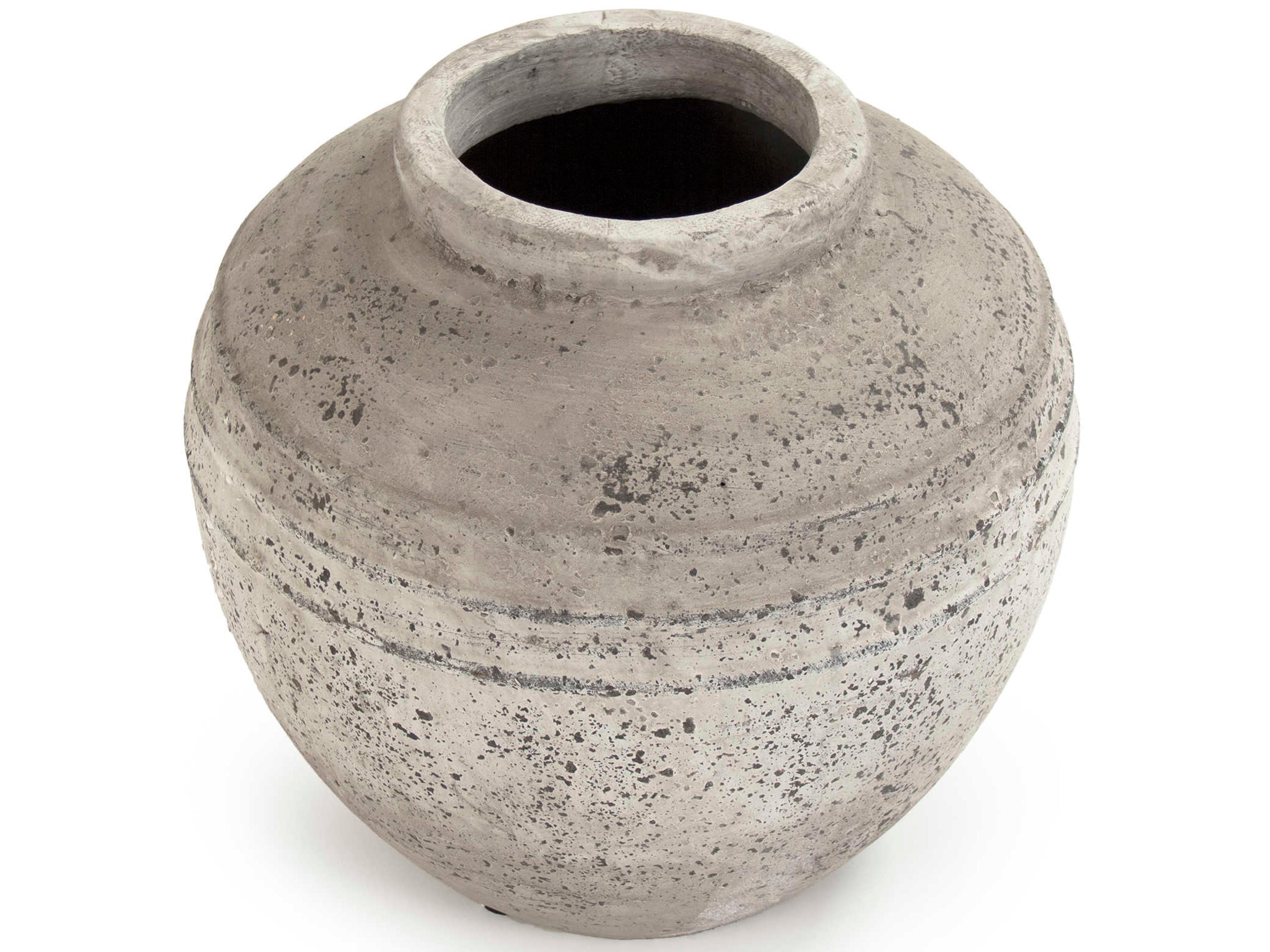 Zentique Distressed Grey Wash 15" High Jar