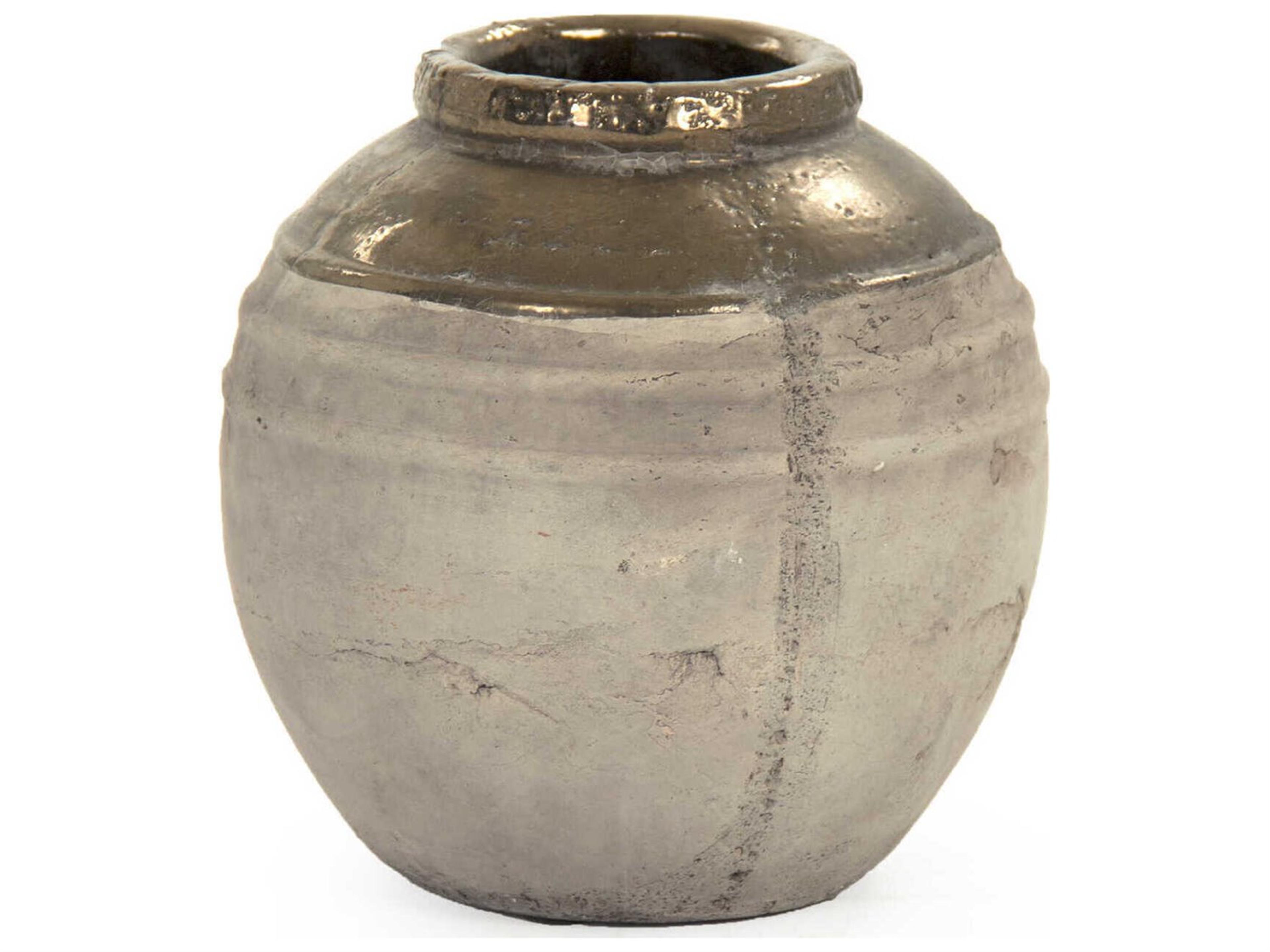 Zentique Gilded Top Unglazed Base Vase