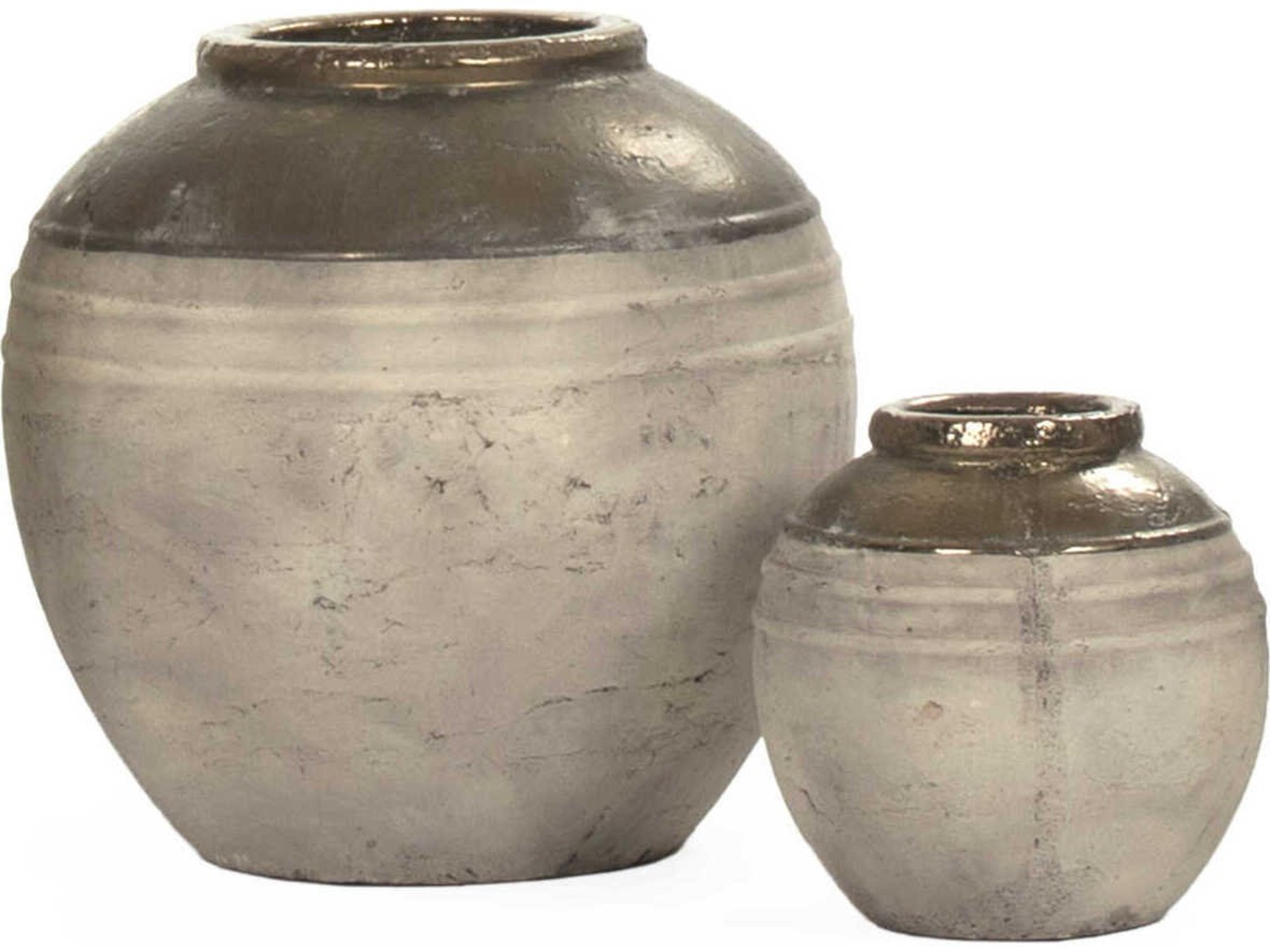 Zentique Gilded Top Unglazed Base Vase