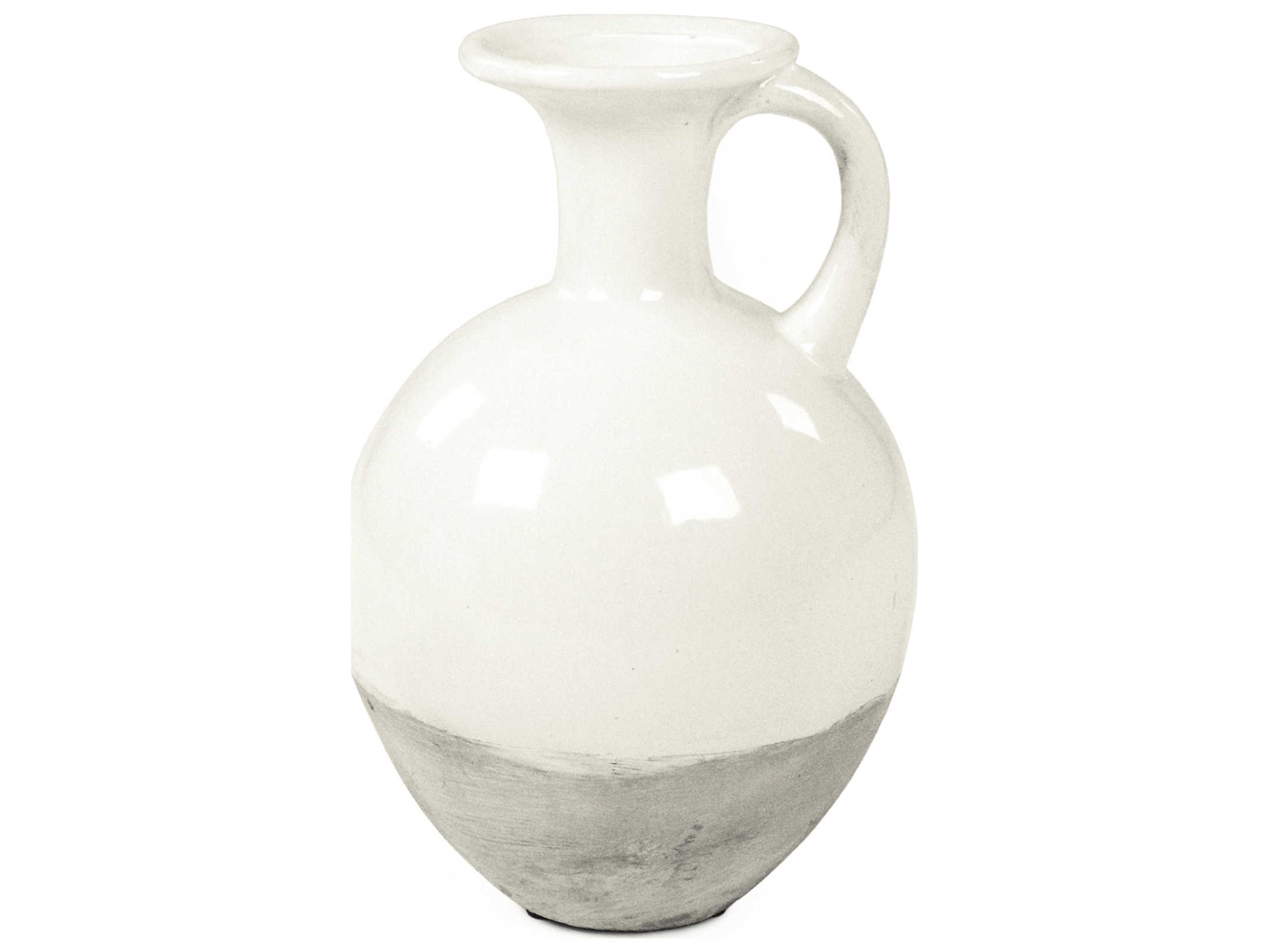 Zentique Distressed White Vase