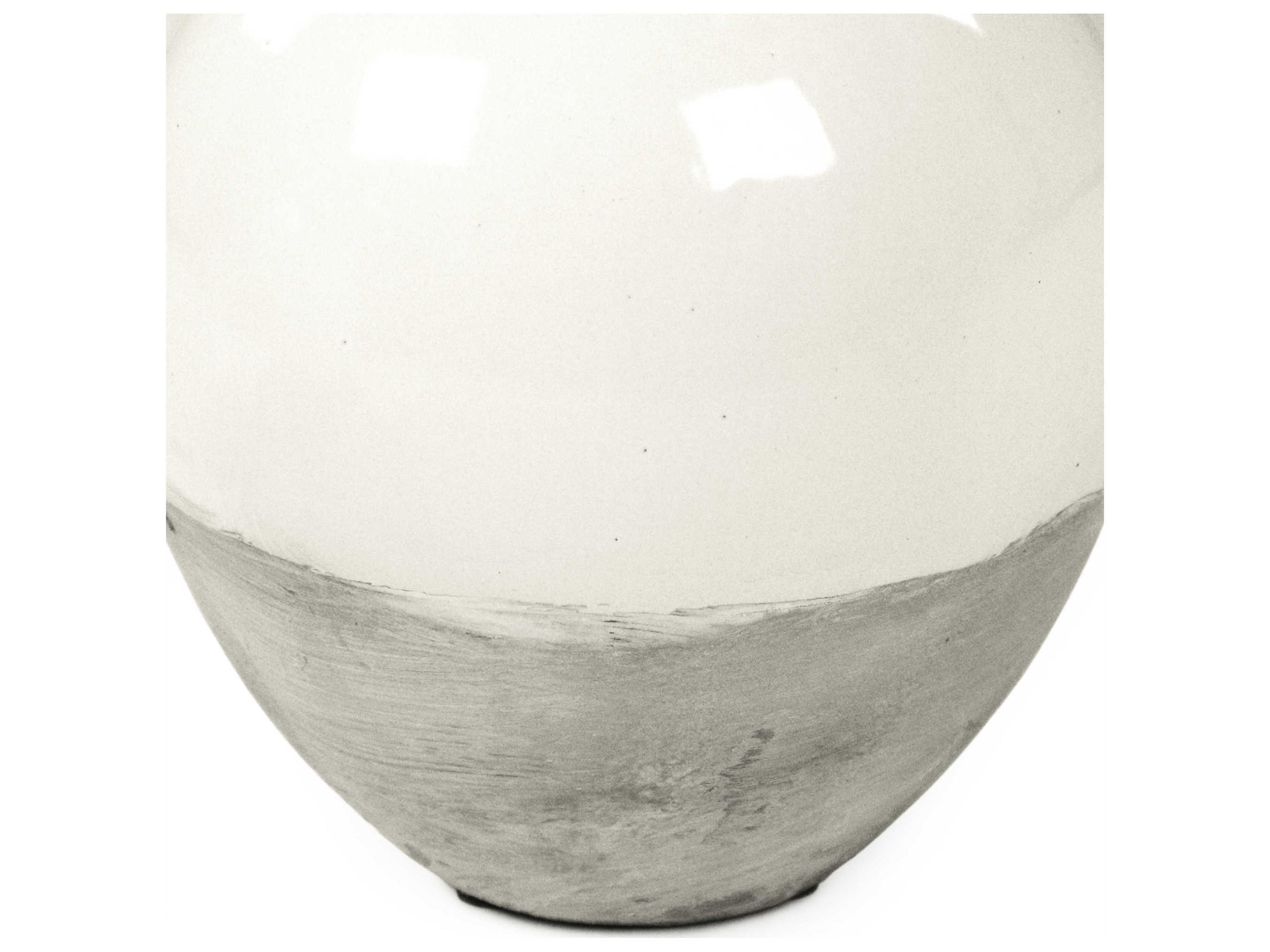 Zentique Distressed White Vase