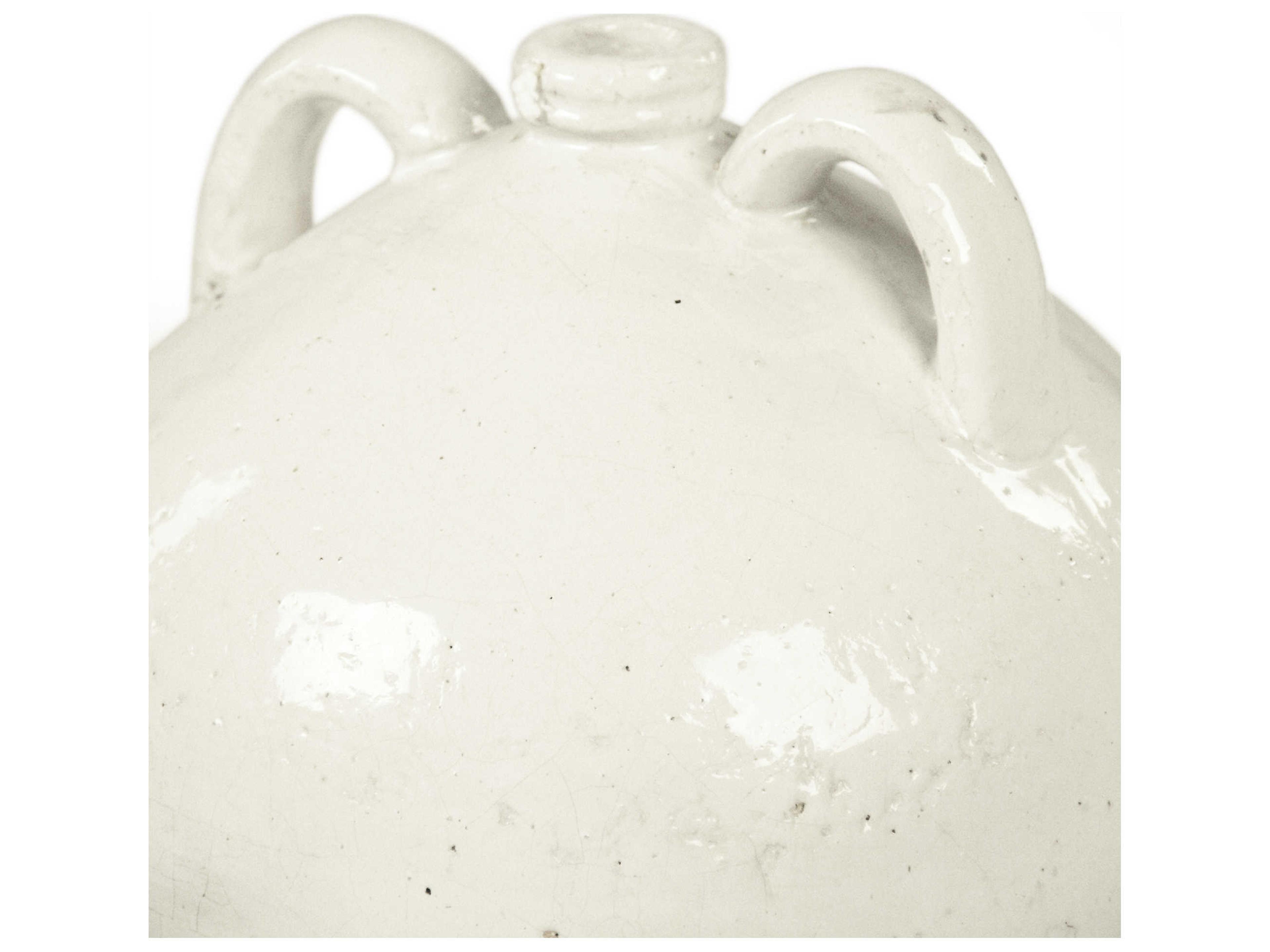 Zentique Distressed White Handle Jar