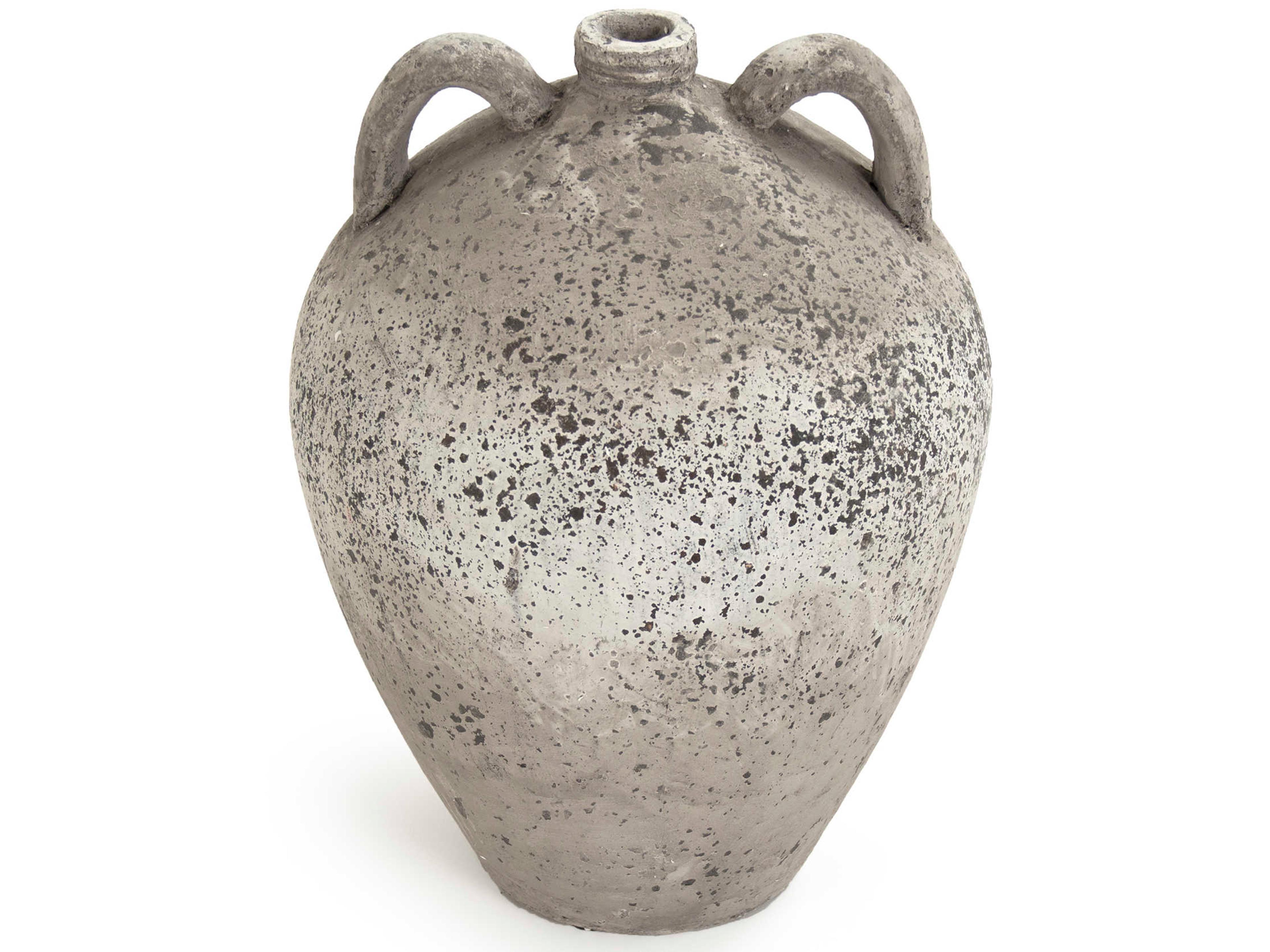 Zentique Distressed Grey Wash Handle Jar