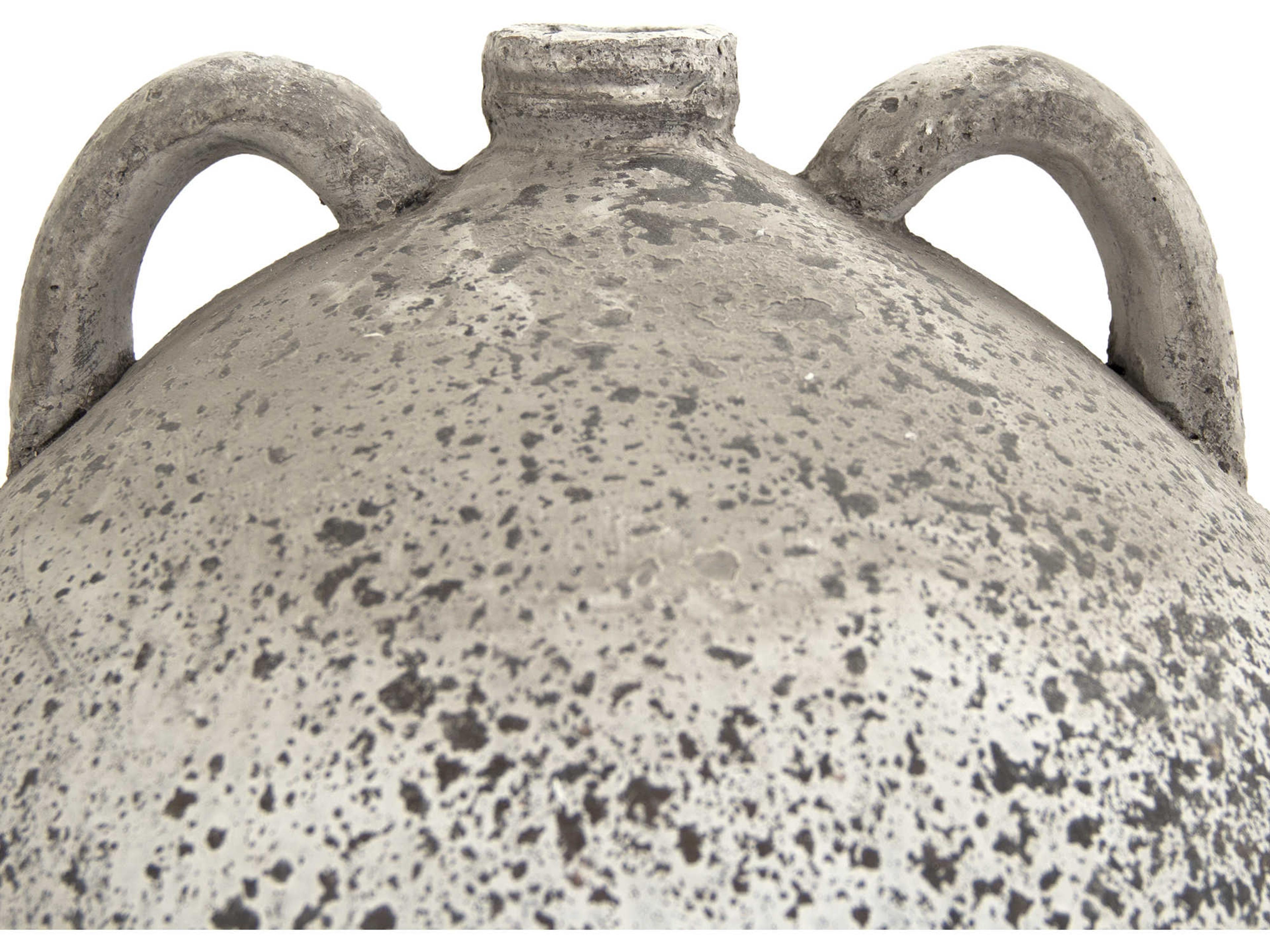 Zentique Distressed Grey Wash Handle Jar