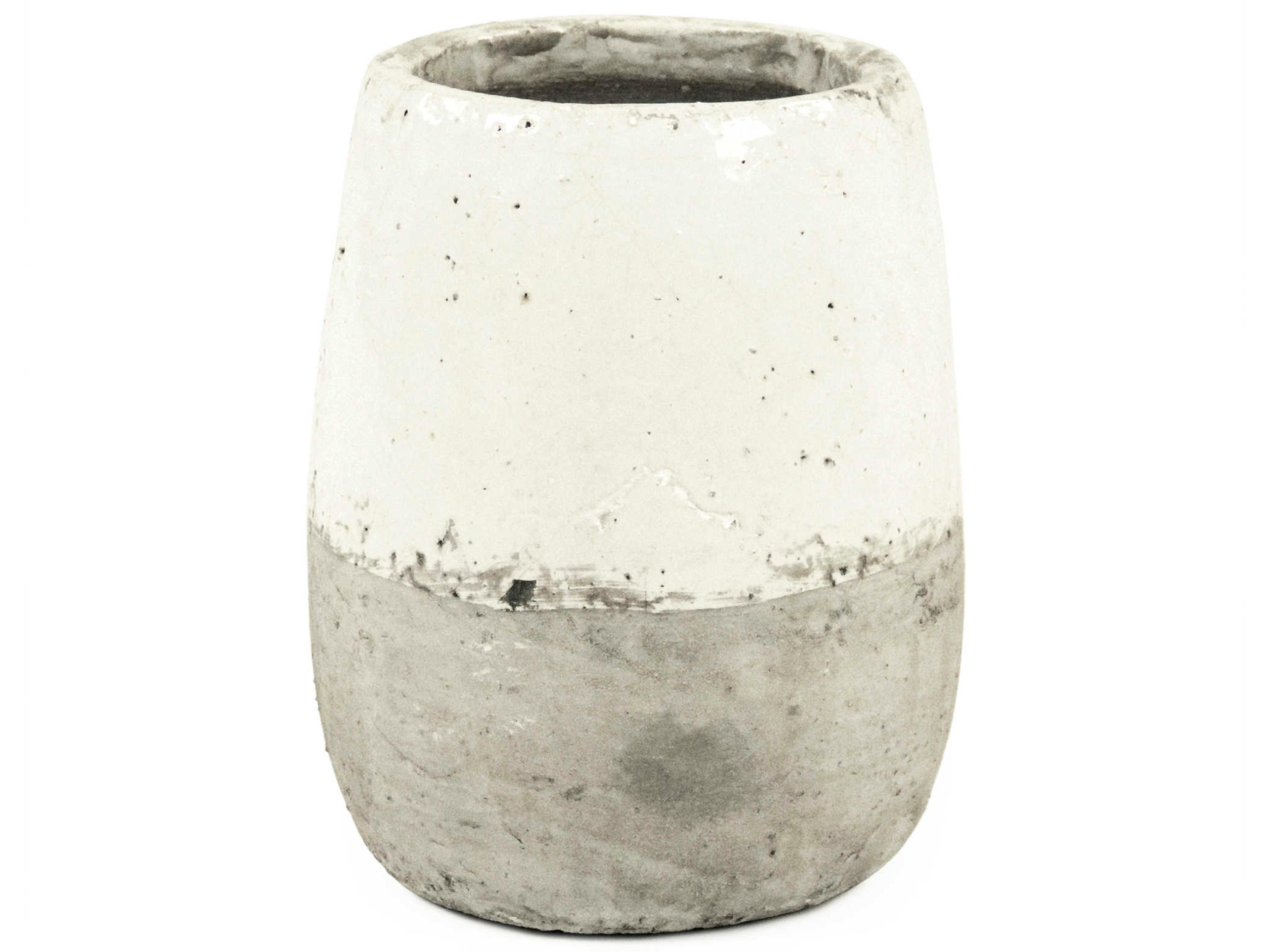 Zentique Distressed White 11" High Vase