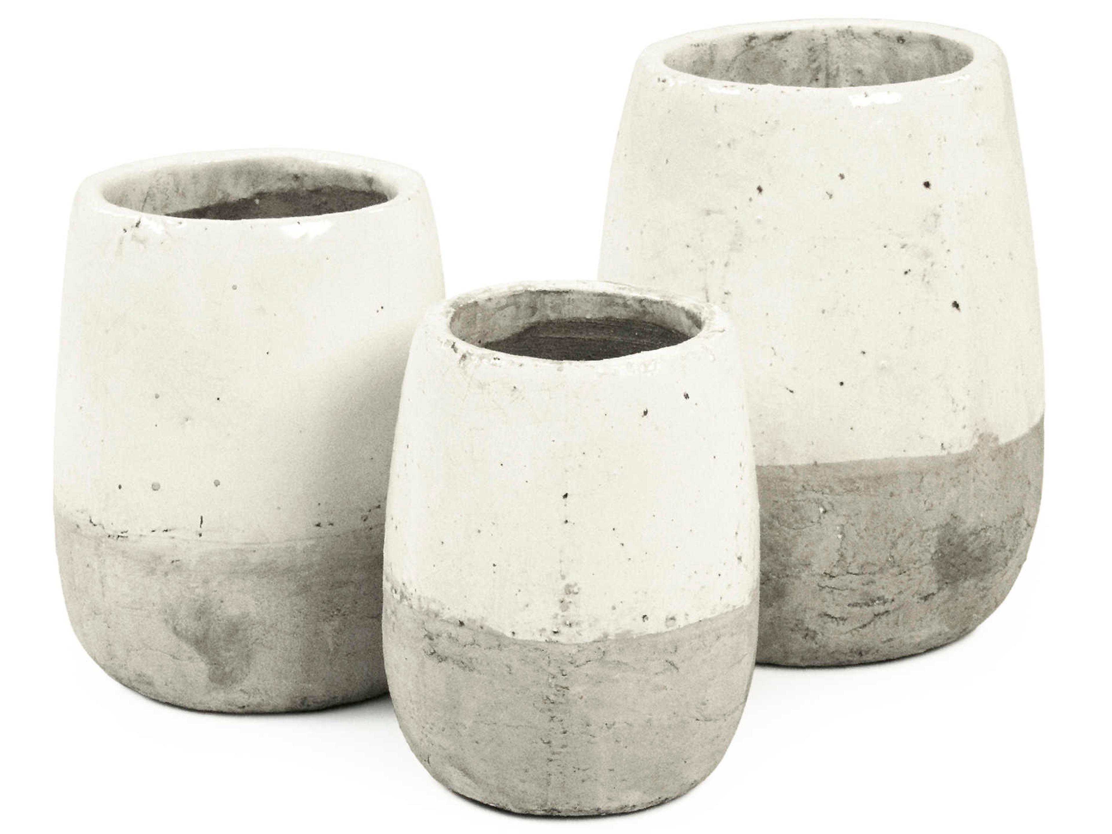 Zentique Distressed White 11" High Vase