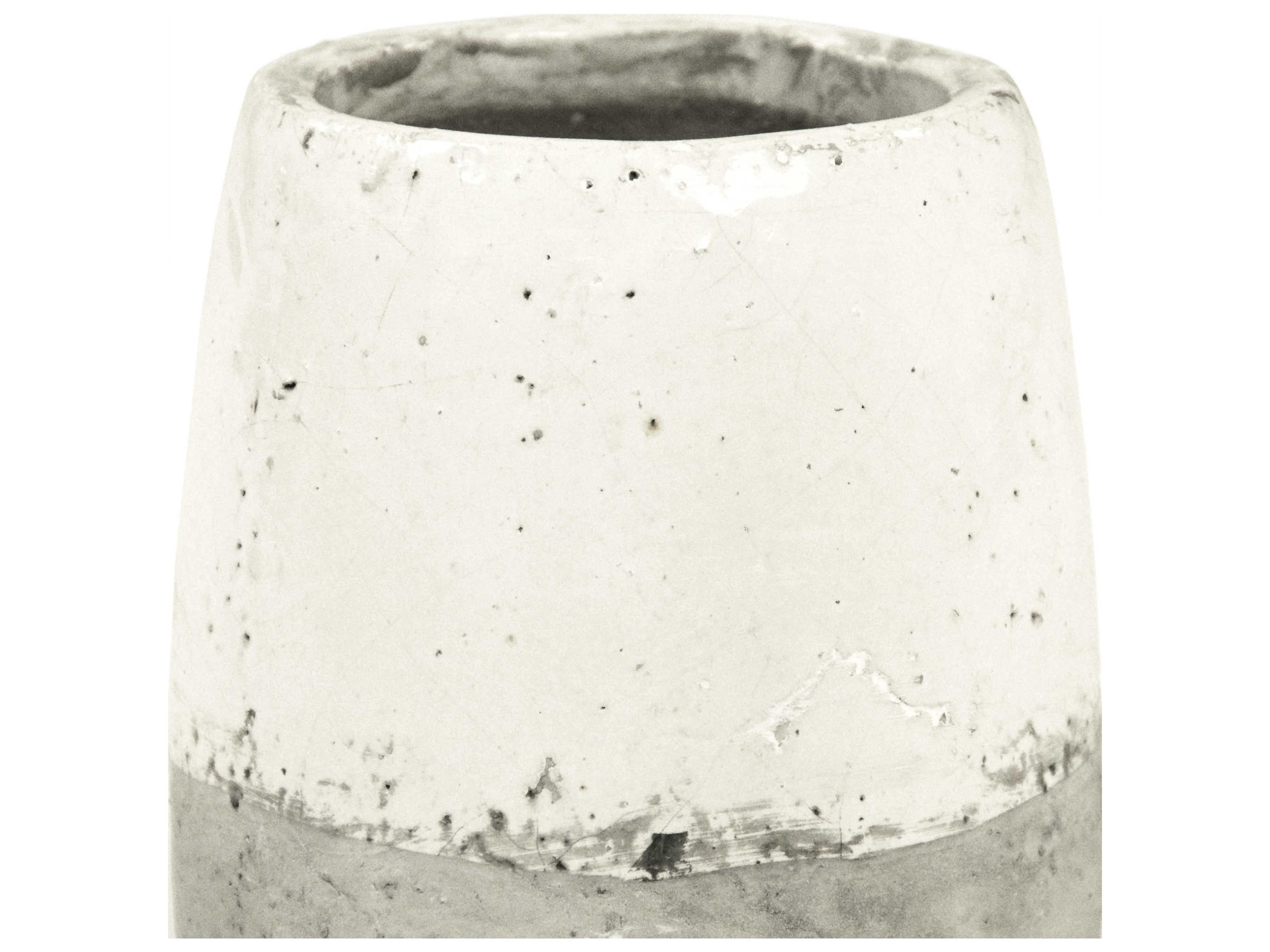 Zentique Distressed White 11" High Vase