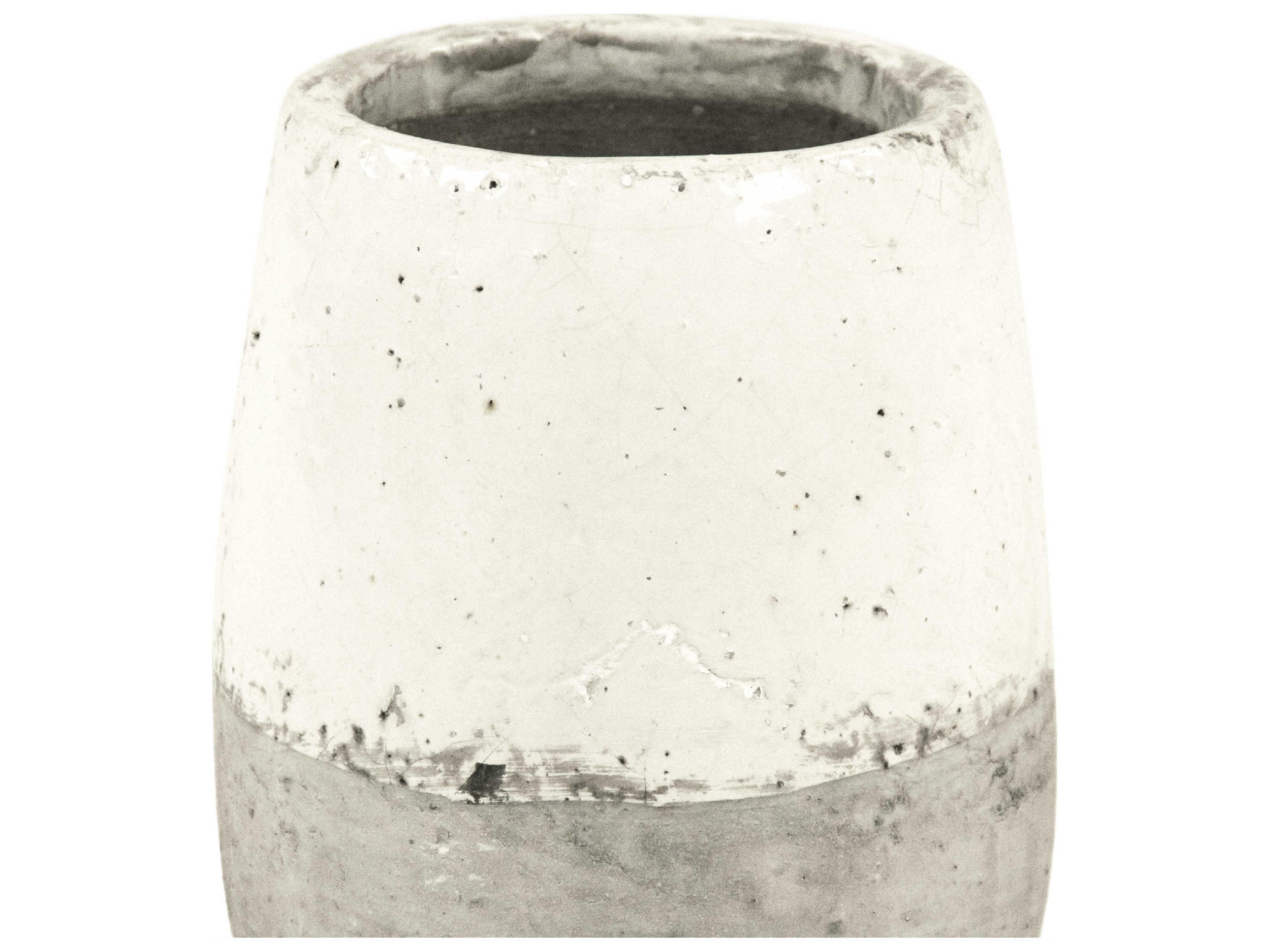 Zentique Distressed White 11" High Vase