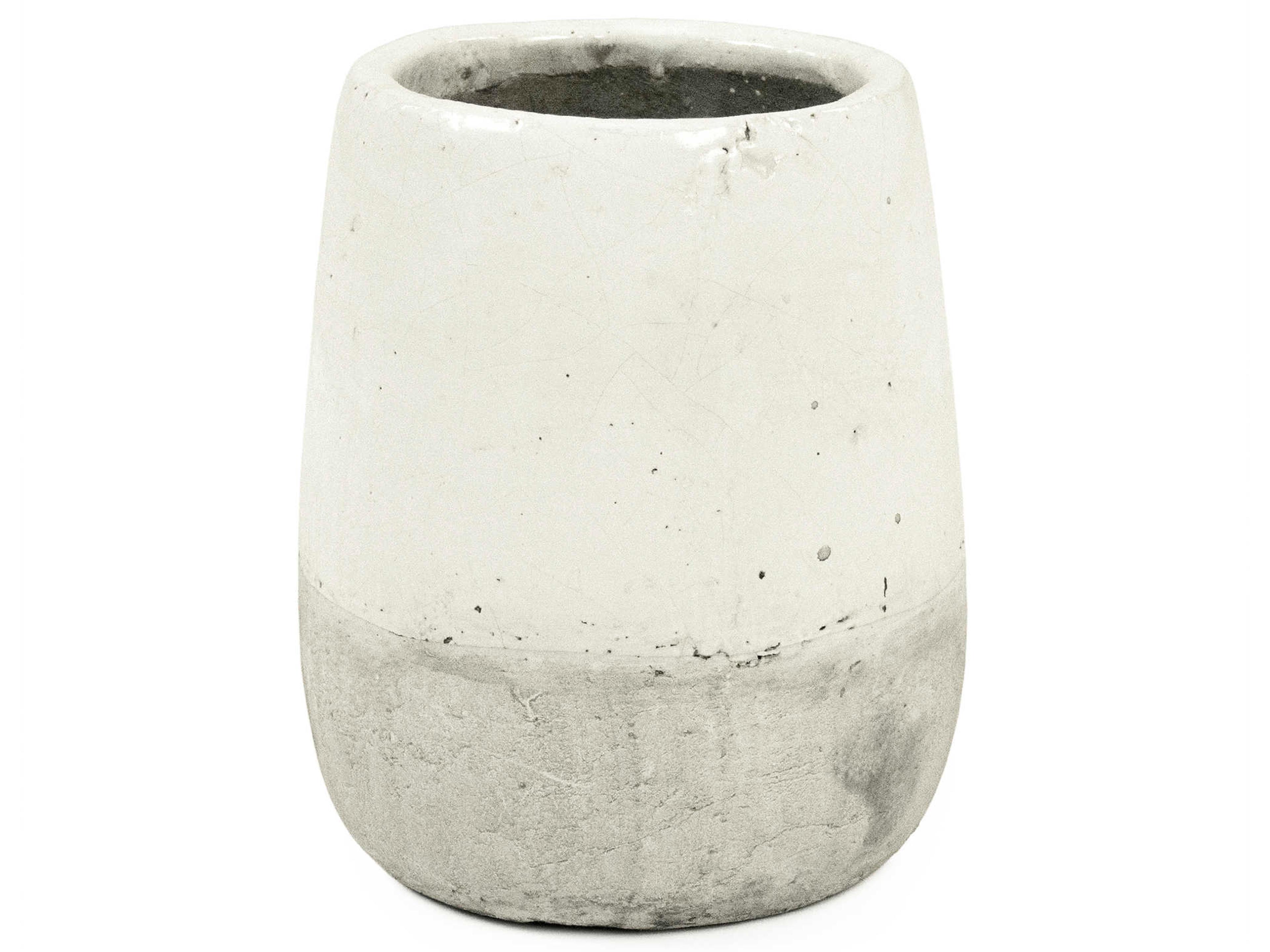 Zentique Distressed White 9" High Vase