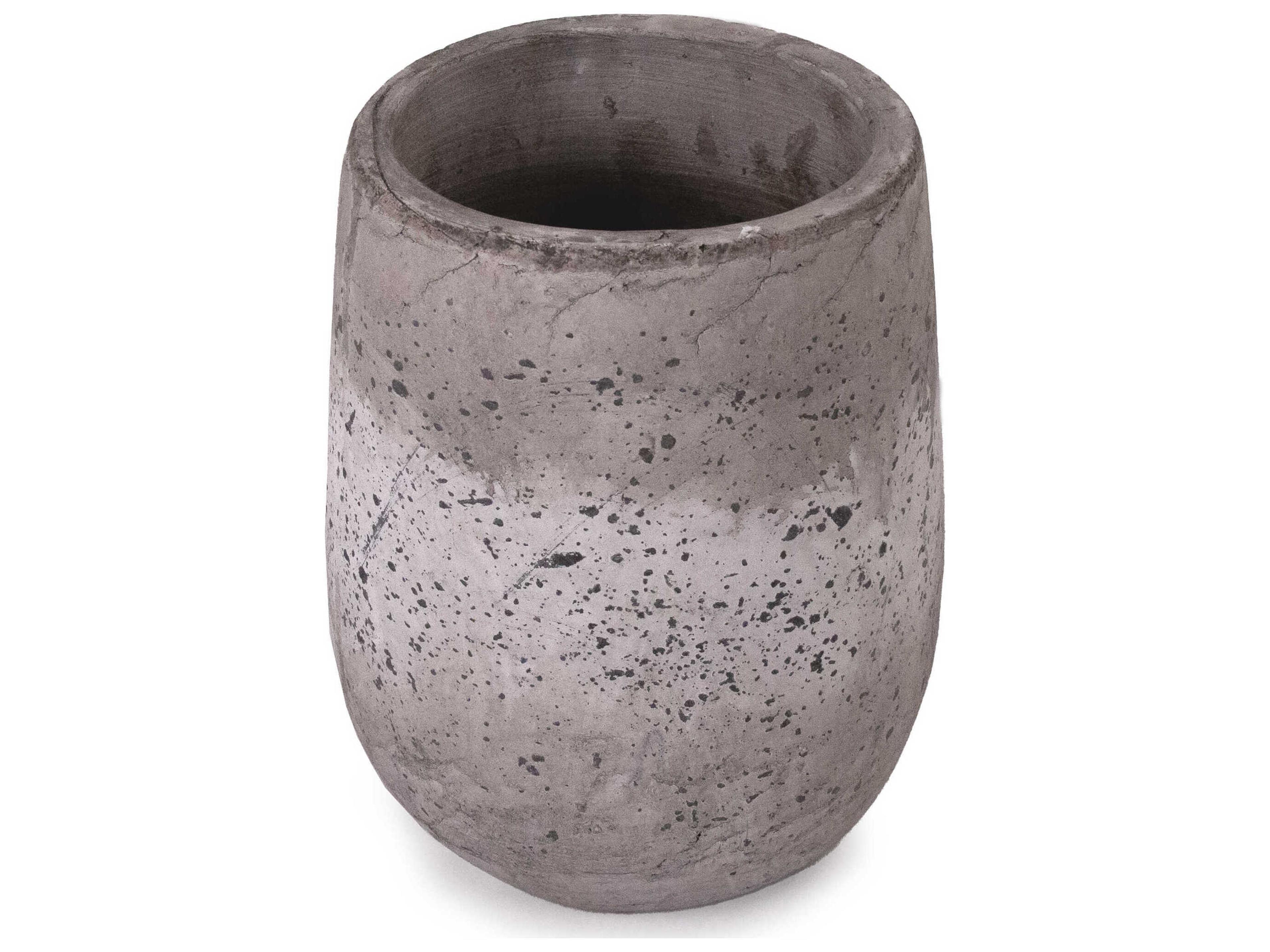 Distressed Metallic Grey Wash Vase