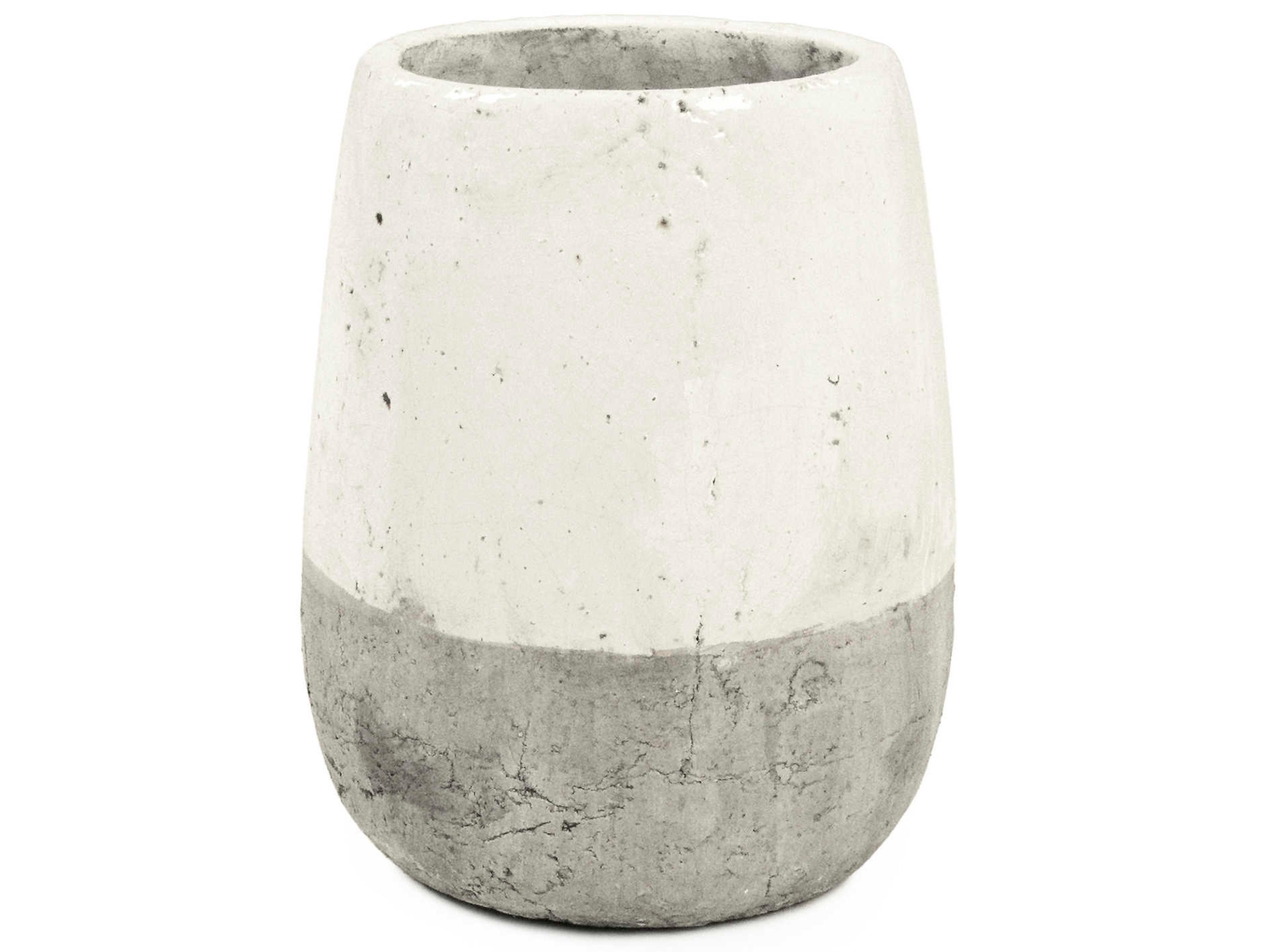 Zentique Distressed White 8" High Vase