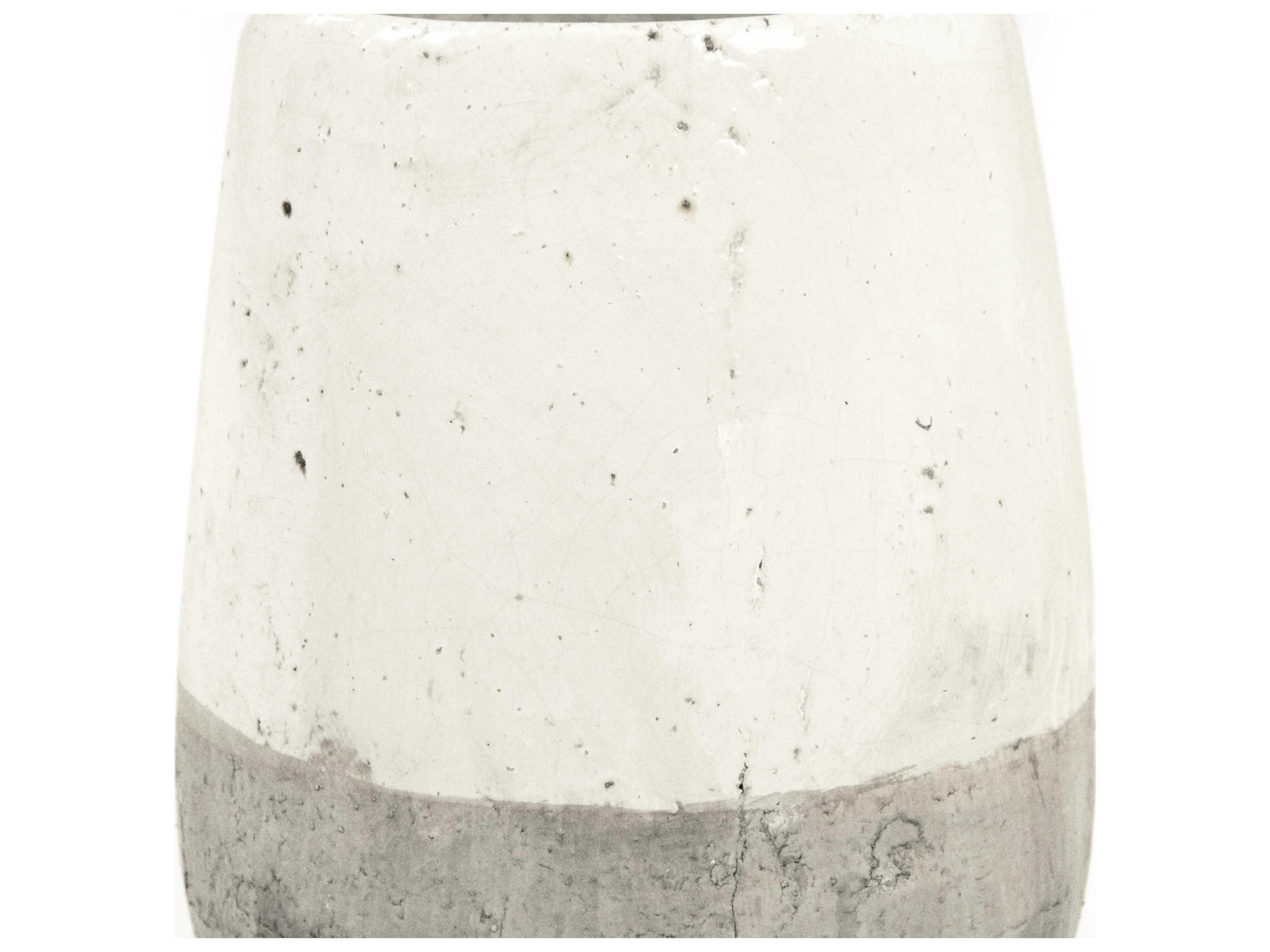 Zentique Distressed White 8" High Vase