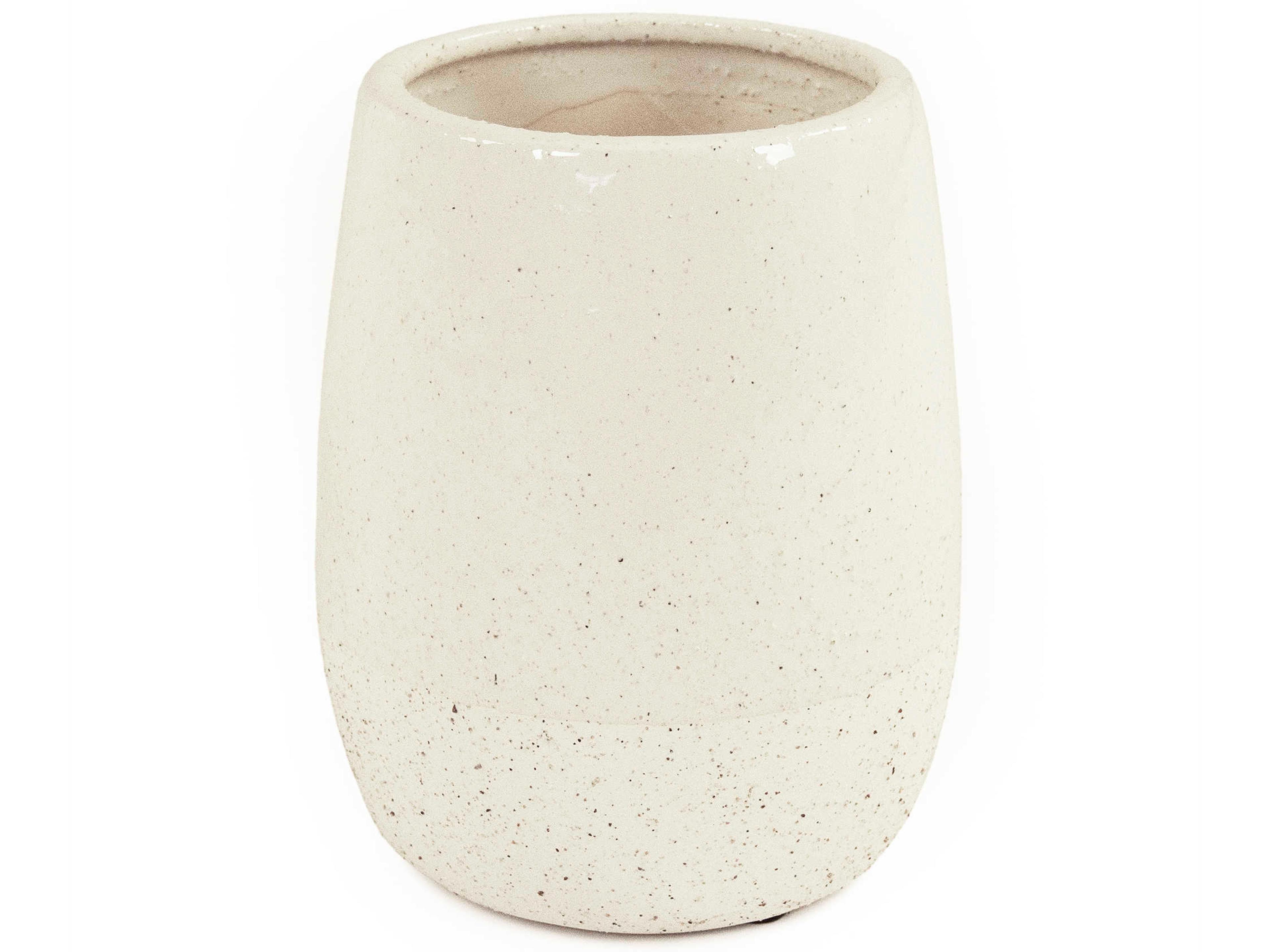 Zentique Distressed White 8" High Vase