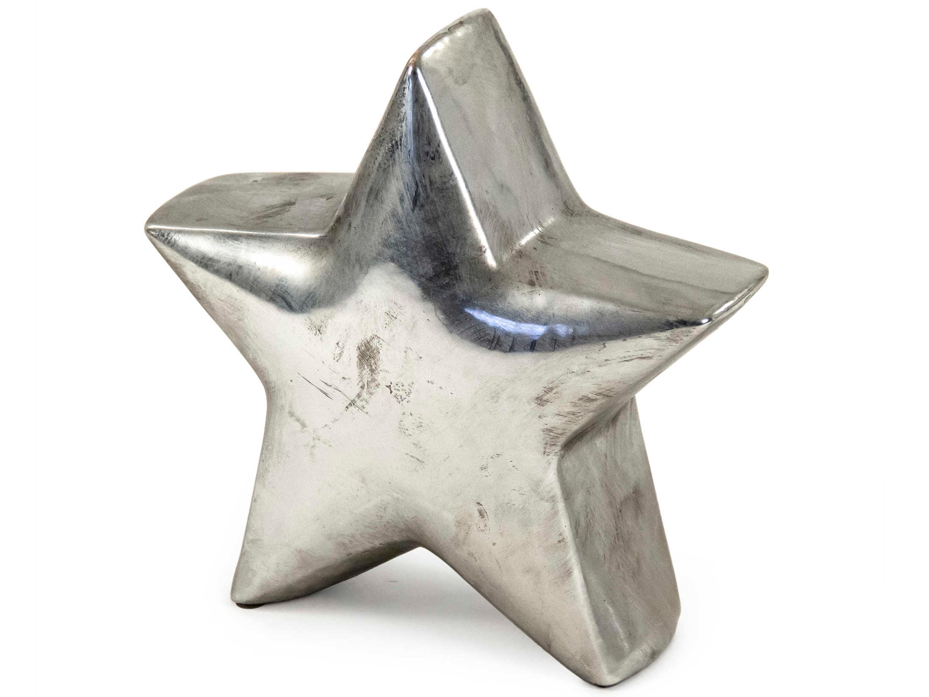 Zentique Star Distressed Metallic Silver Sculpture