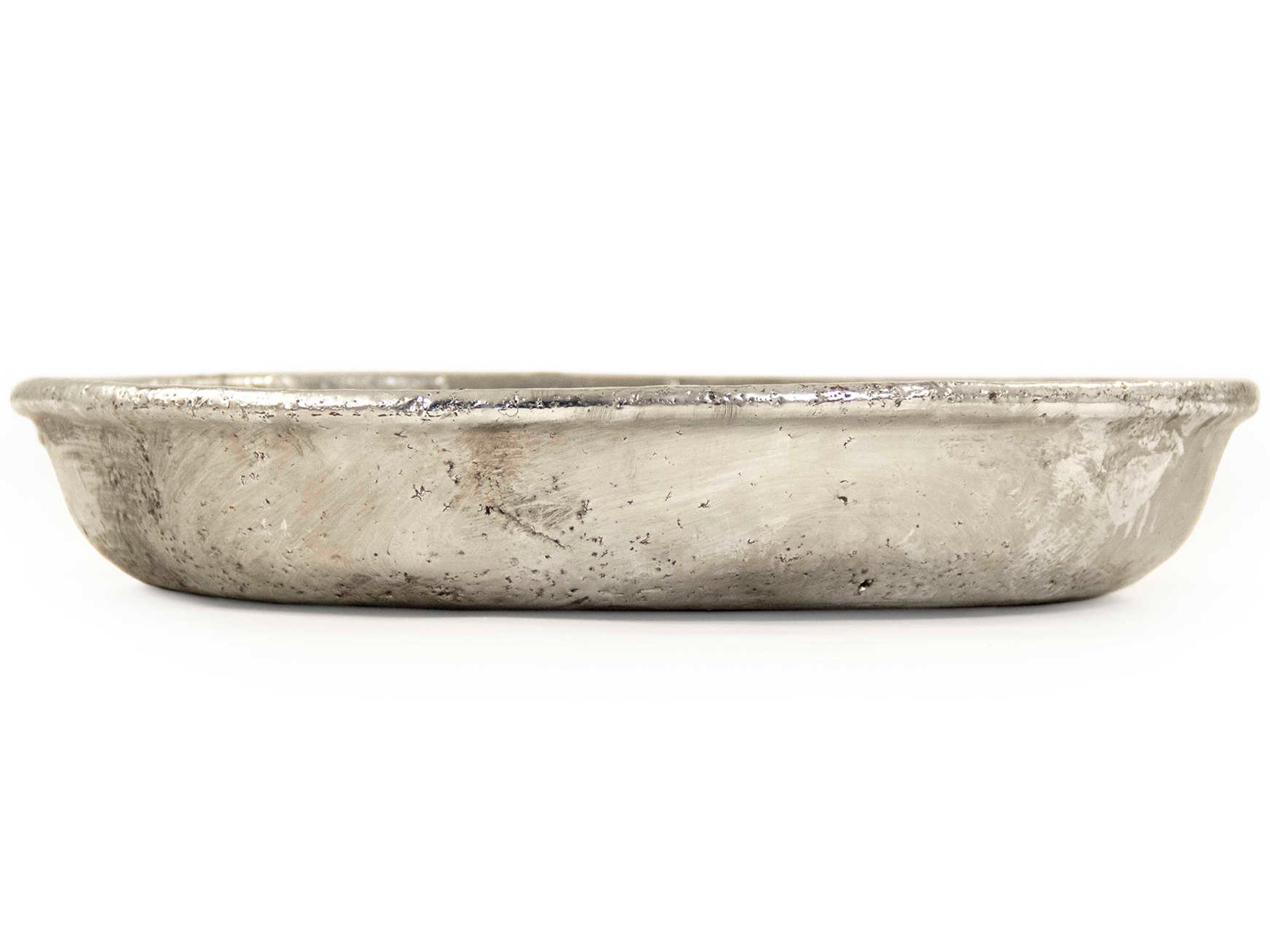 Zentique Distressed Metallic Silver Decorative Plate