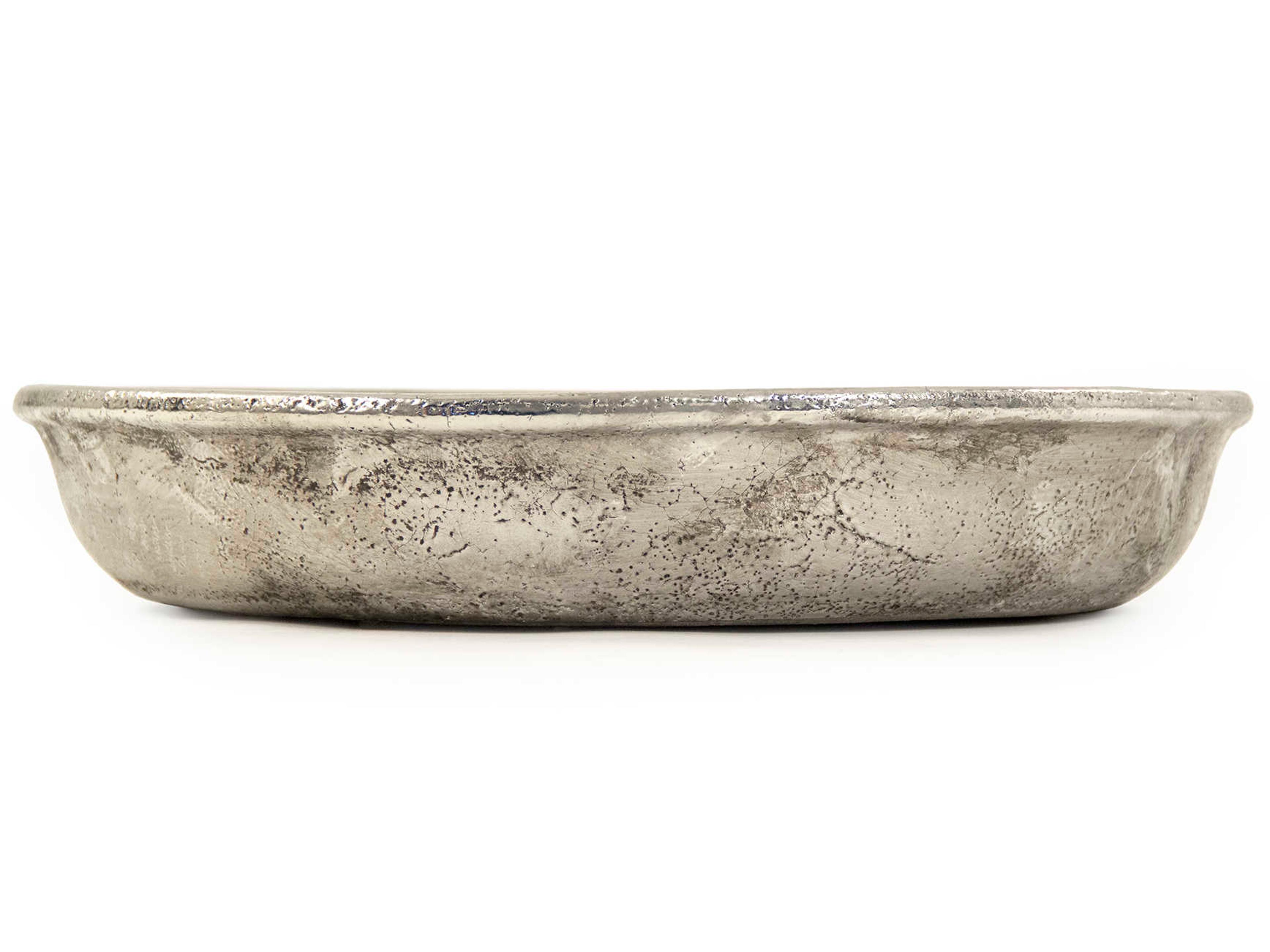 Zentique Distressed Metallic Silver 15" Decorative Plate