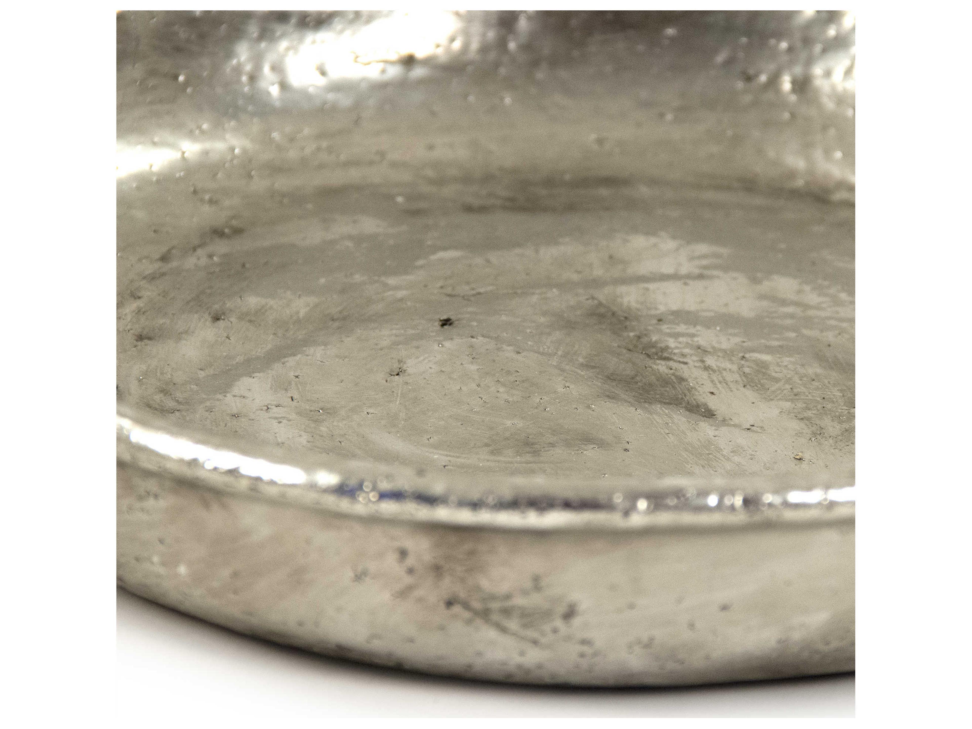 Zentique Distressed Metallic Silver 15" Decorative Plate