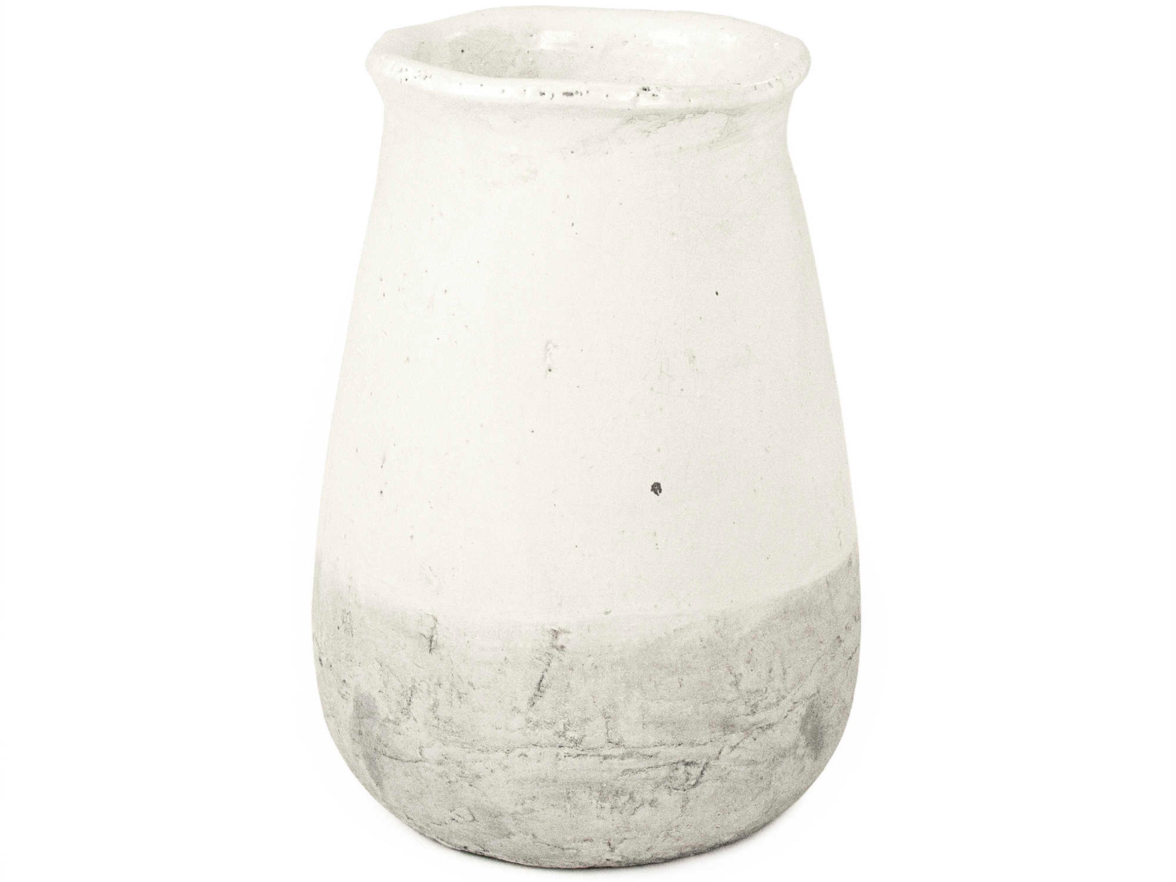 Zentique Distressed White 20" High Vase