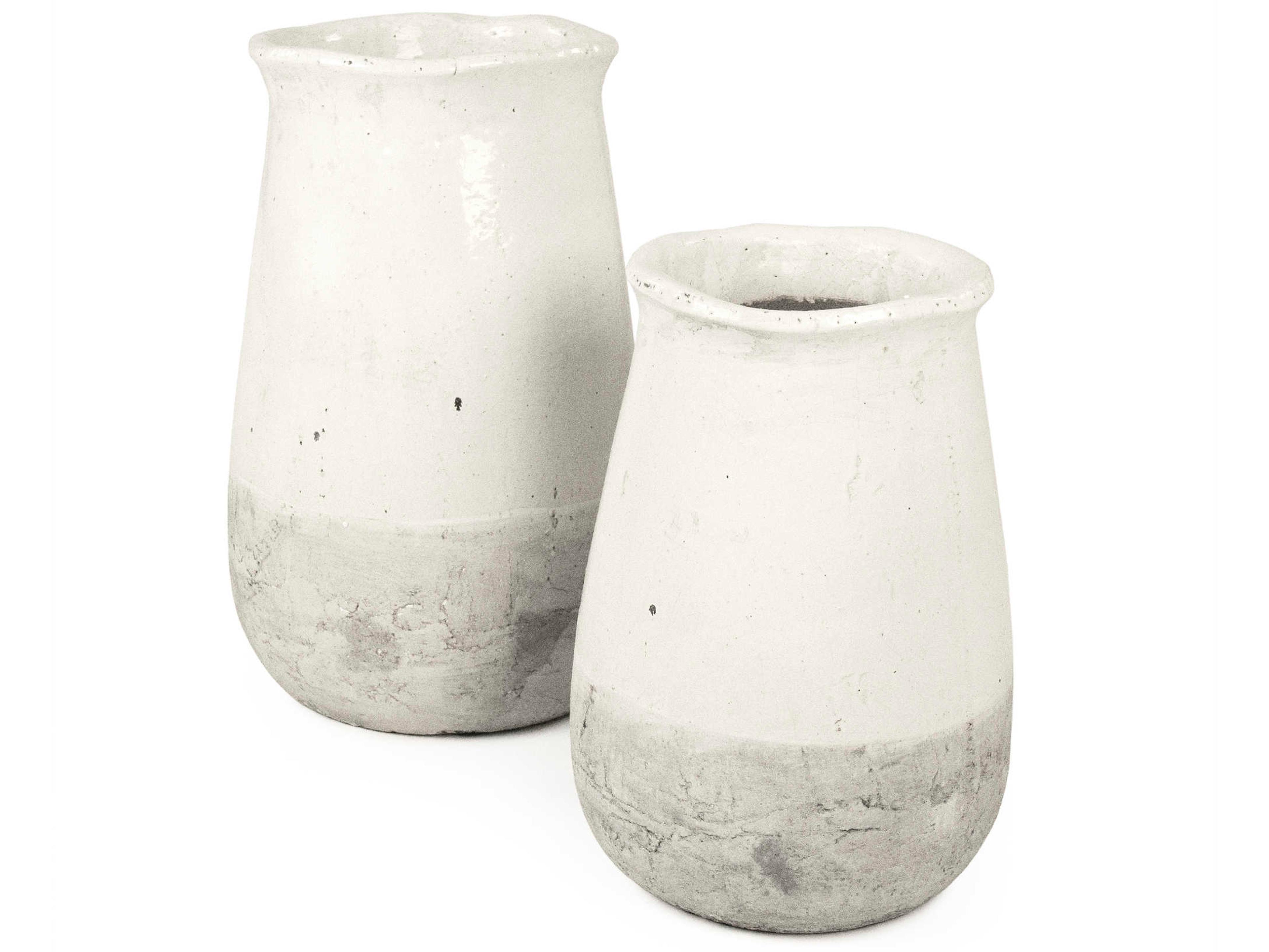 Zentique Distressed White 20" High Vase