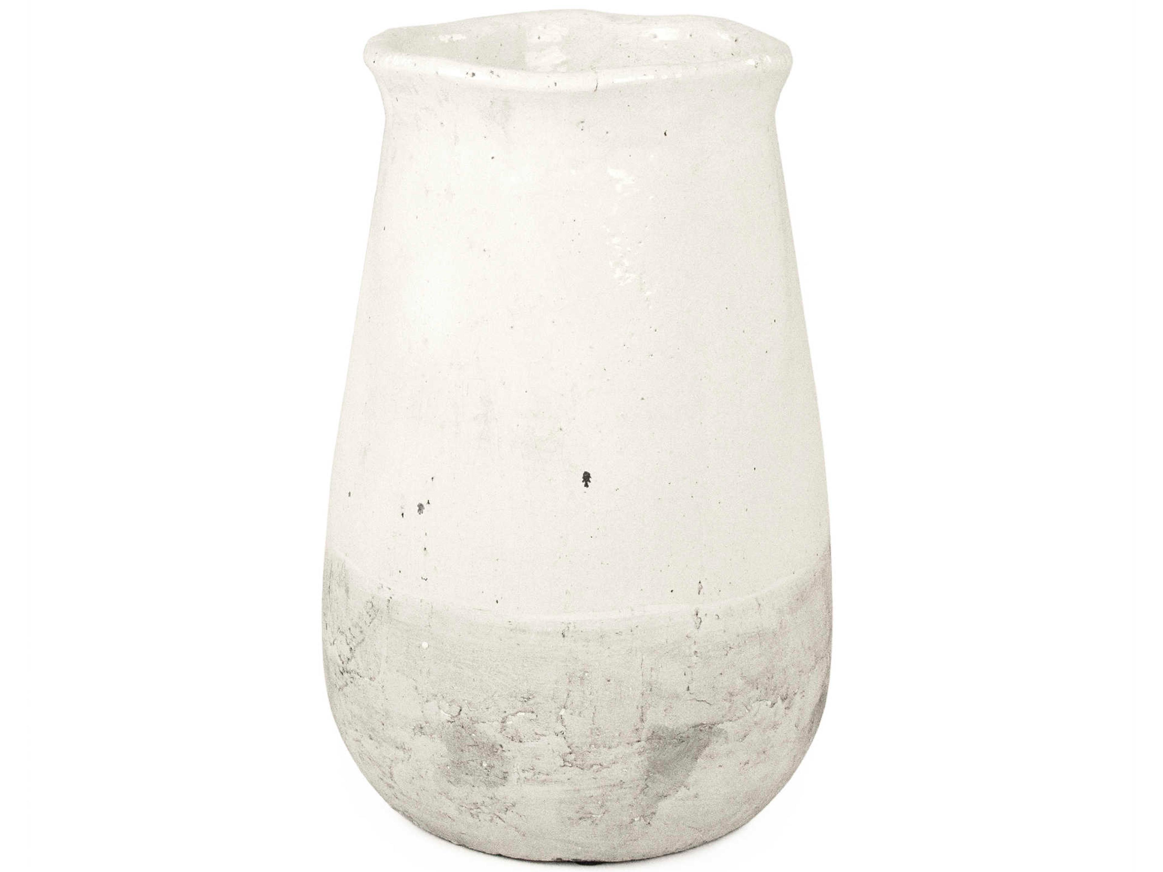 Zentique Distressed White 16" High Vase