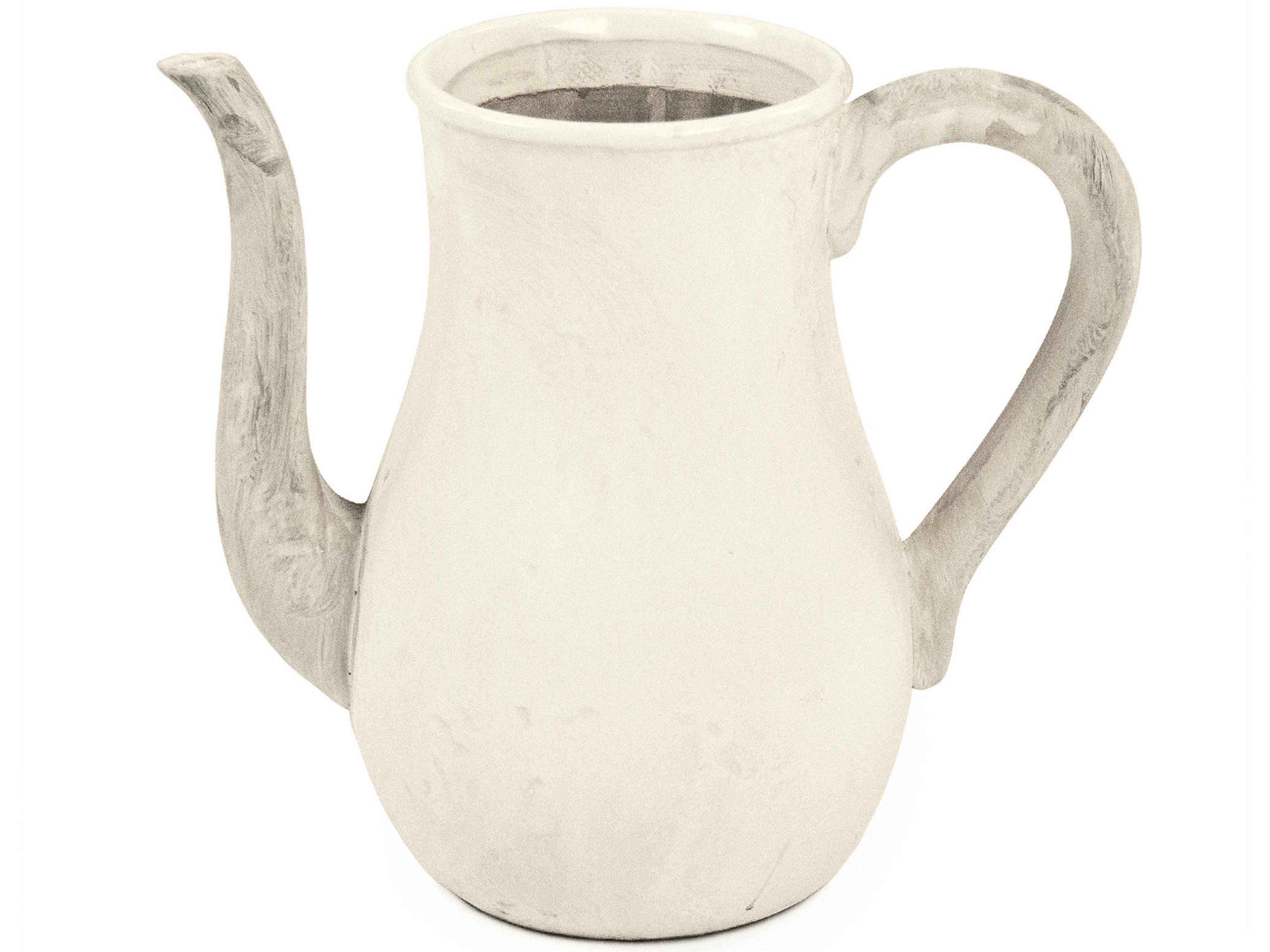Zentique Distressed White 12" Pitcher