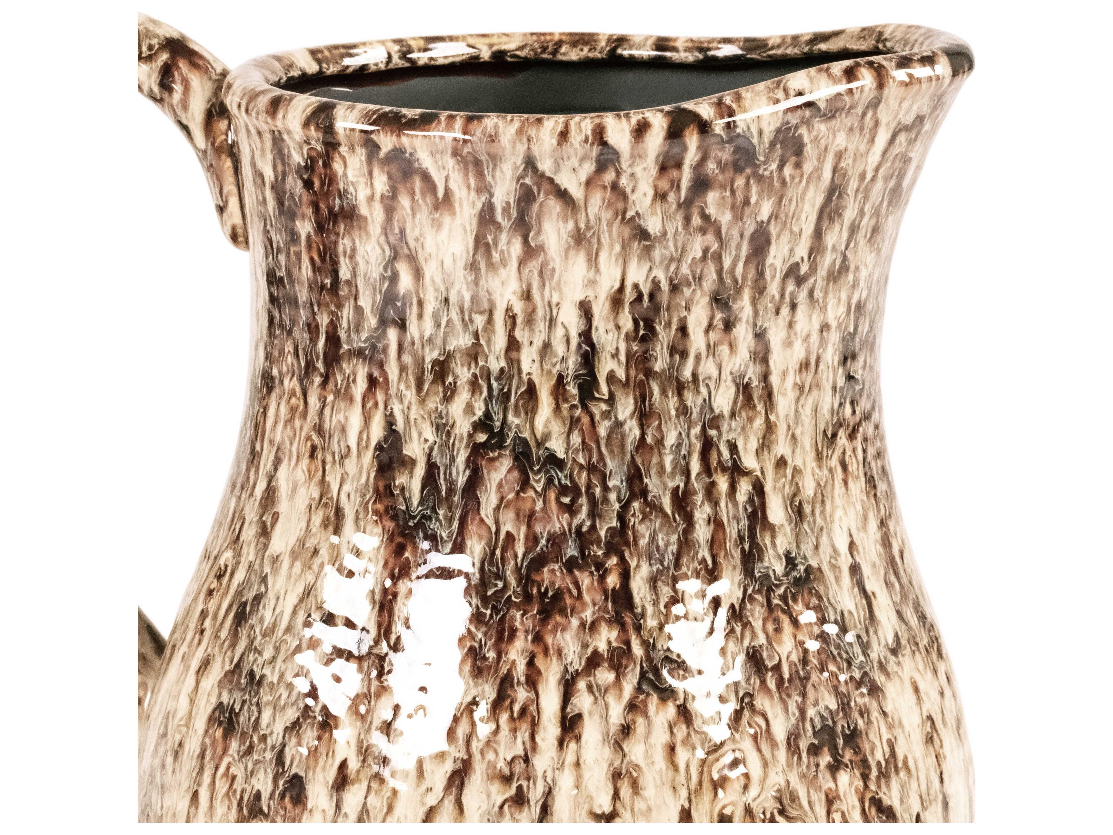Zentique Distressed Neutral Drip Texture Pitcher Vase