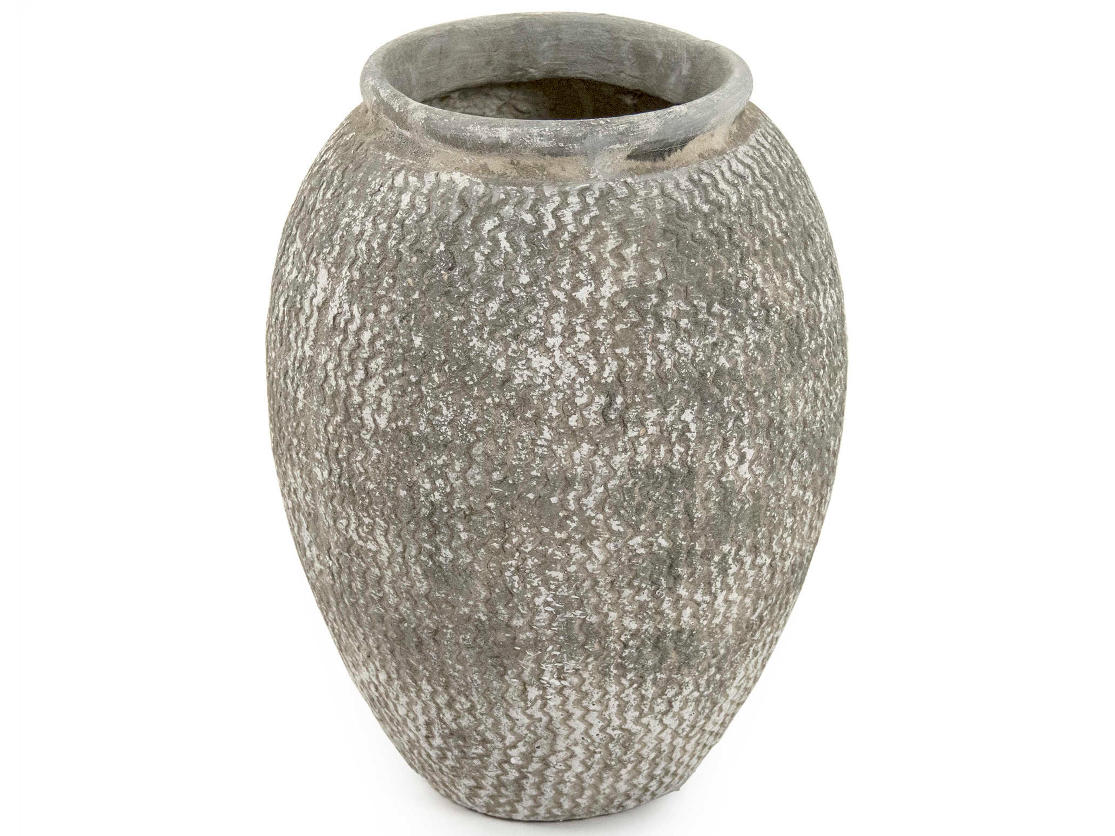 Zentique Distressed Grey Vase