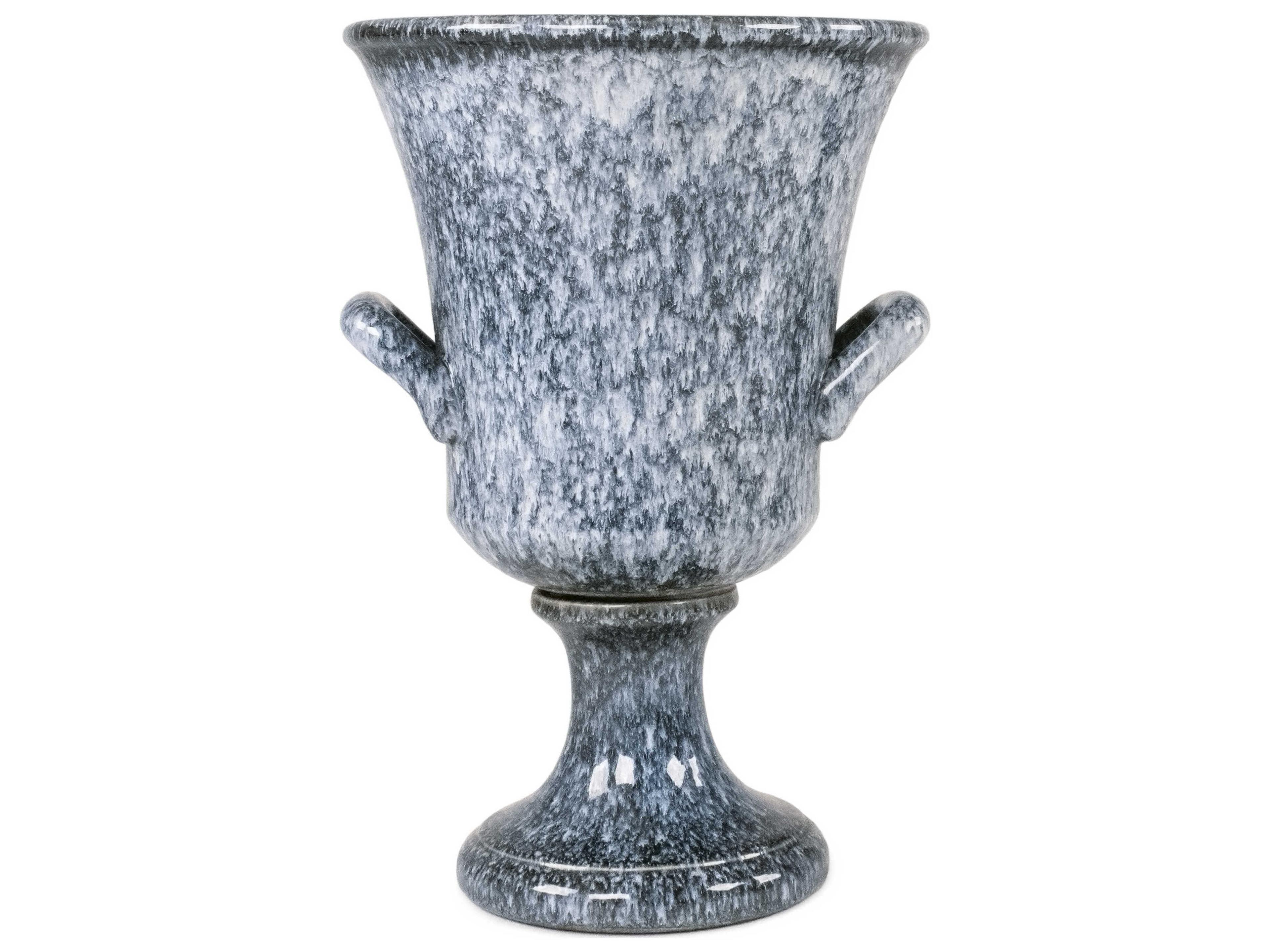 Zentique Distressed Blue Drip Texture Pitcher Vase