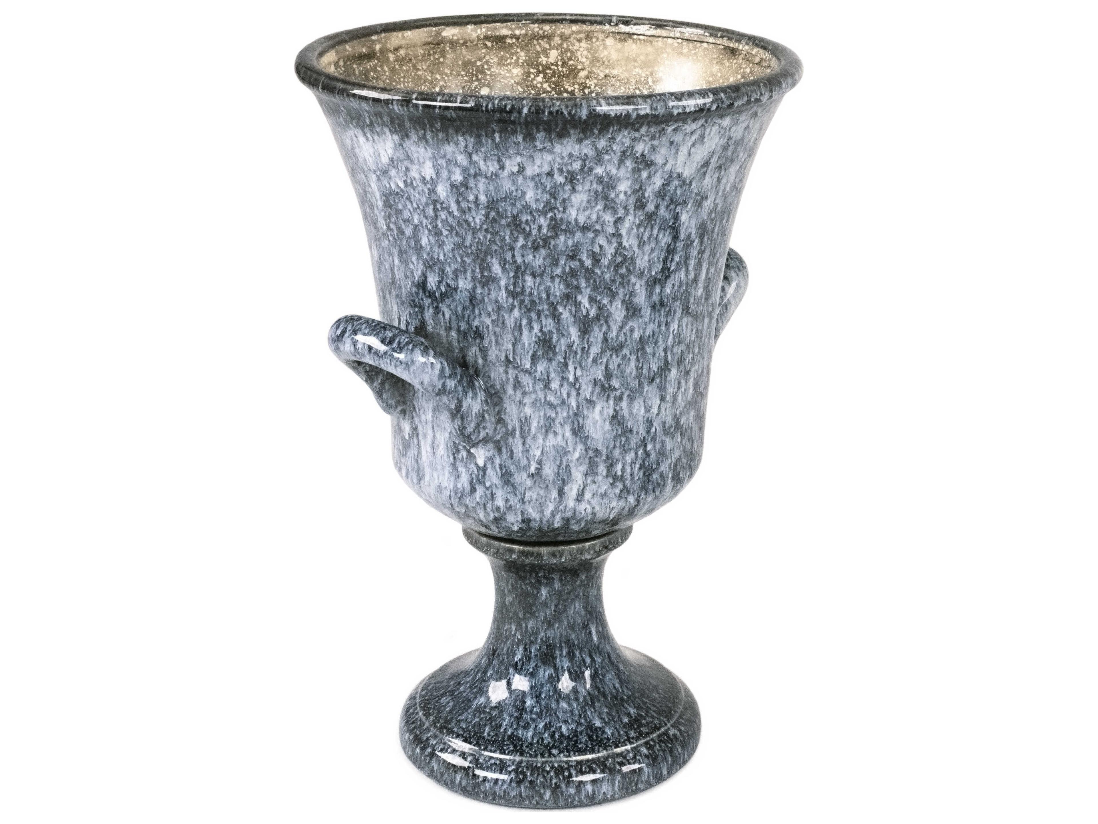 Zentique Distressed Blue Drip Texture Pitcher Vase