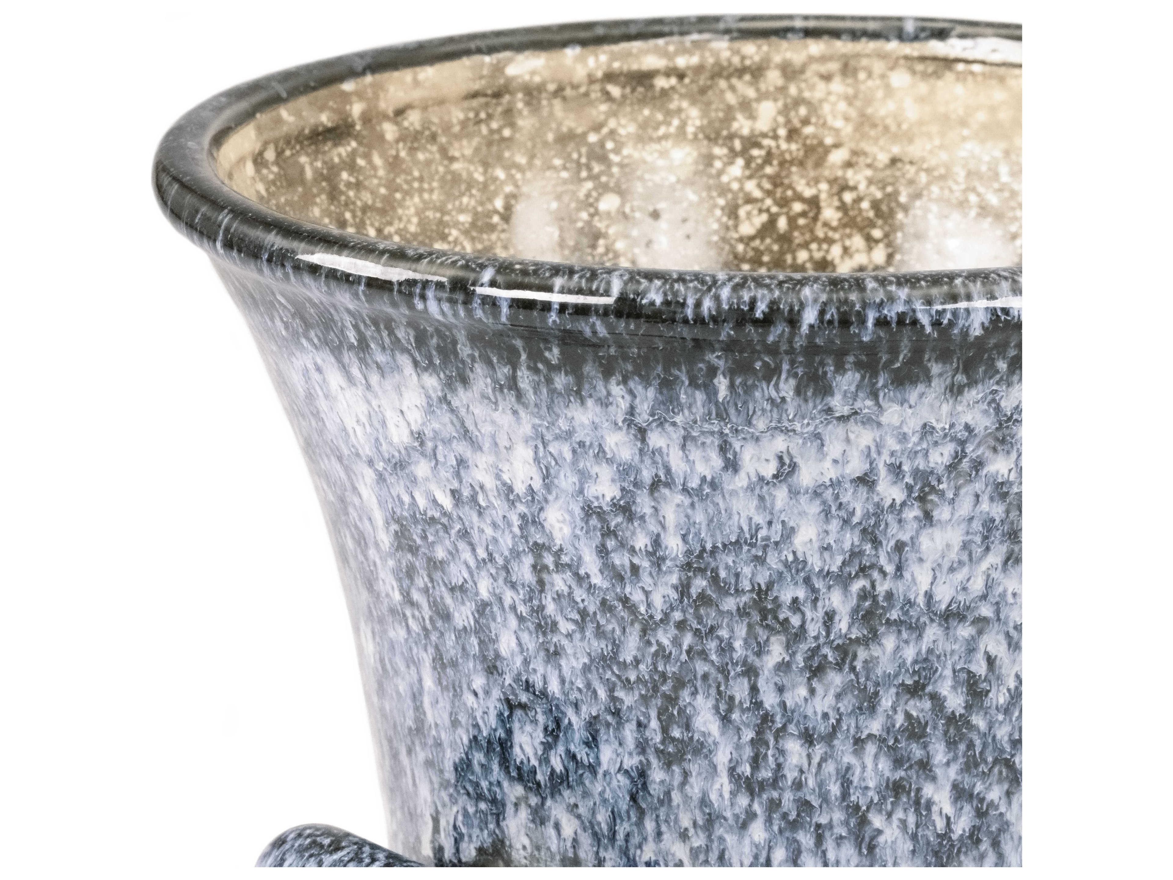 Zentique Distressed Blue Drip Texture Pitcher Vase