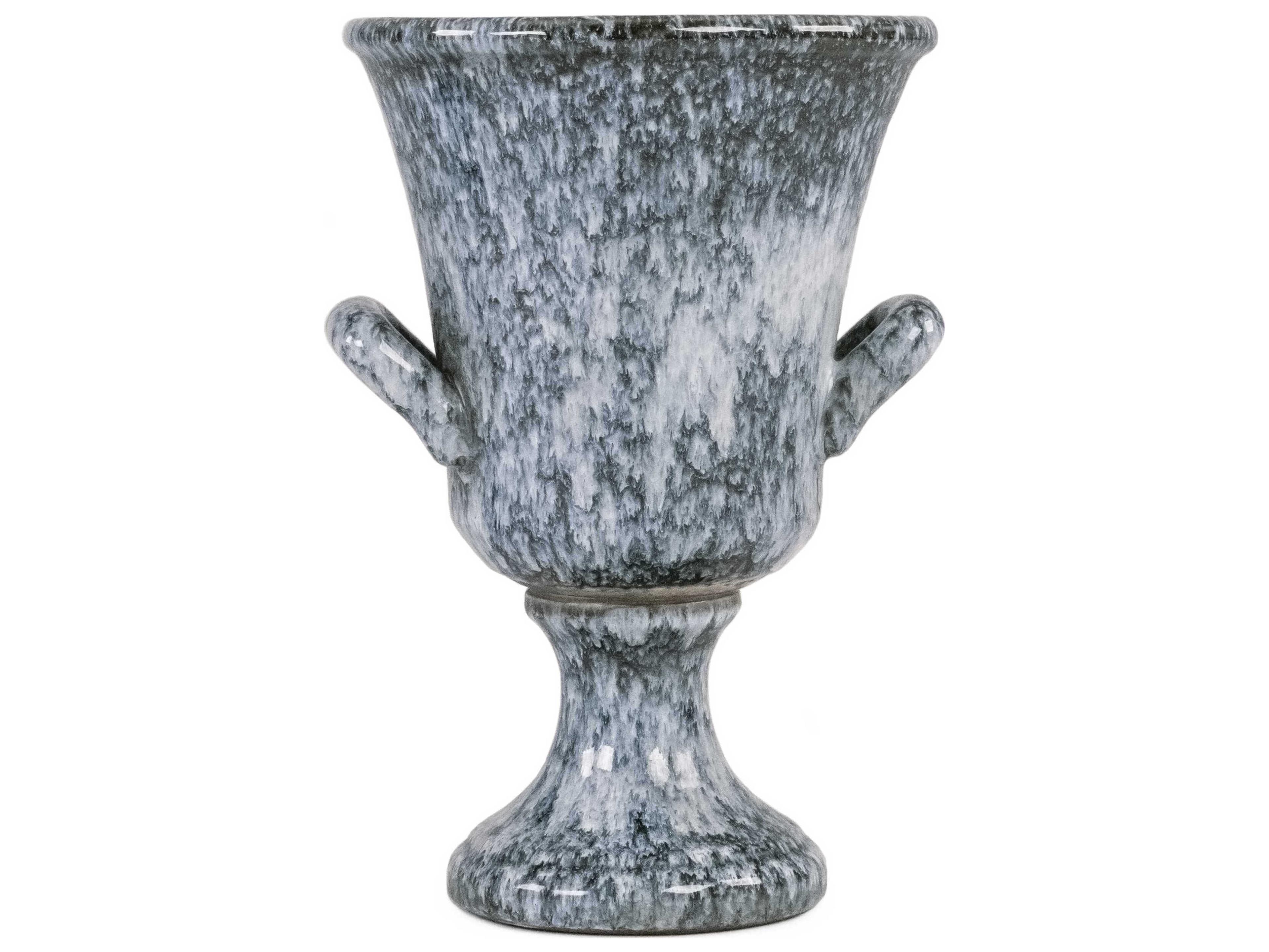 Zentique Distressed Blue Drip Texture Pitcher Vase
