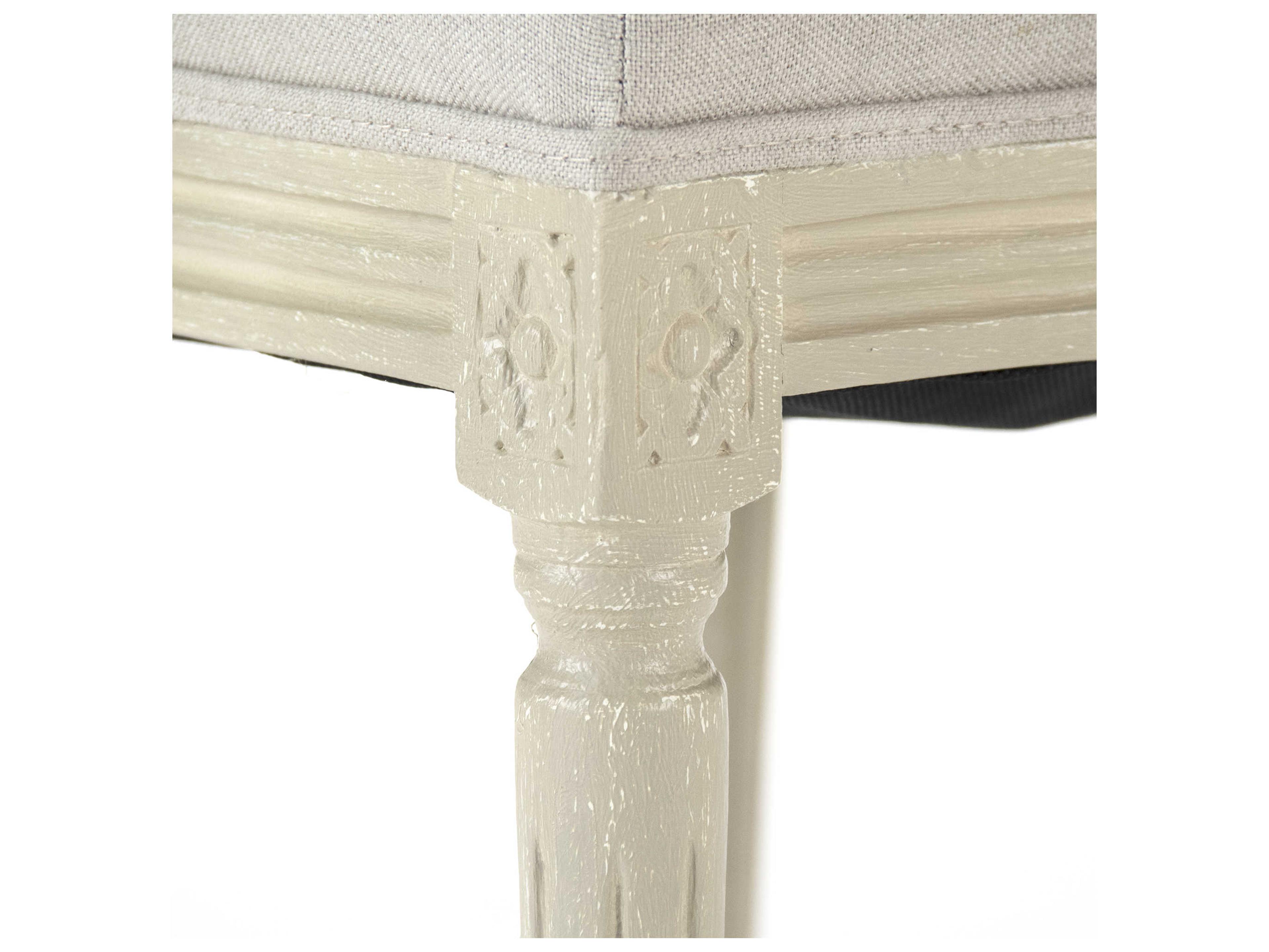 Zentique Medallion Birch Wood White Upholstered Side Dining Chair