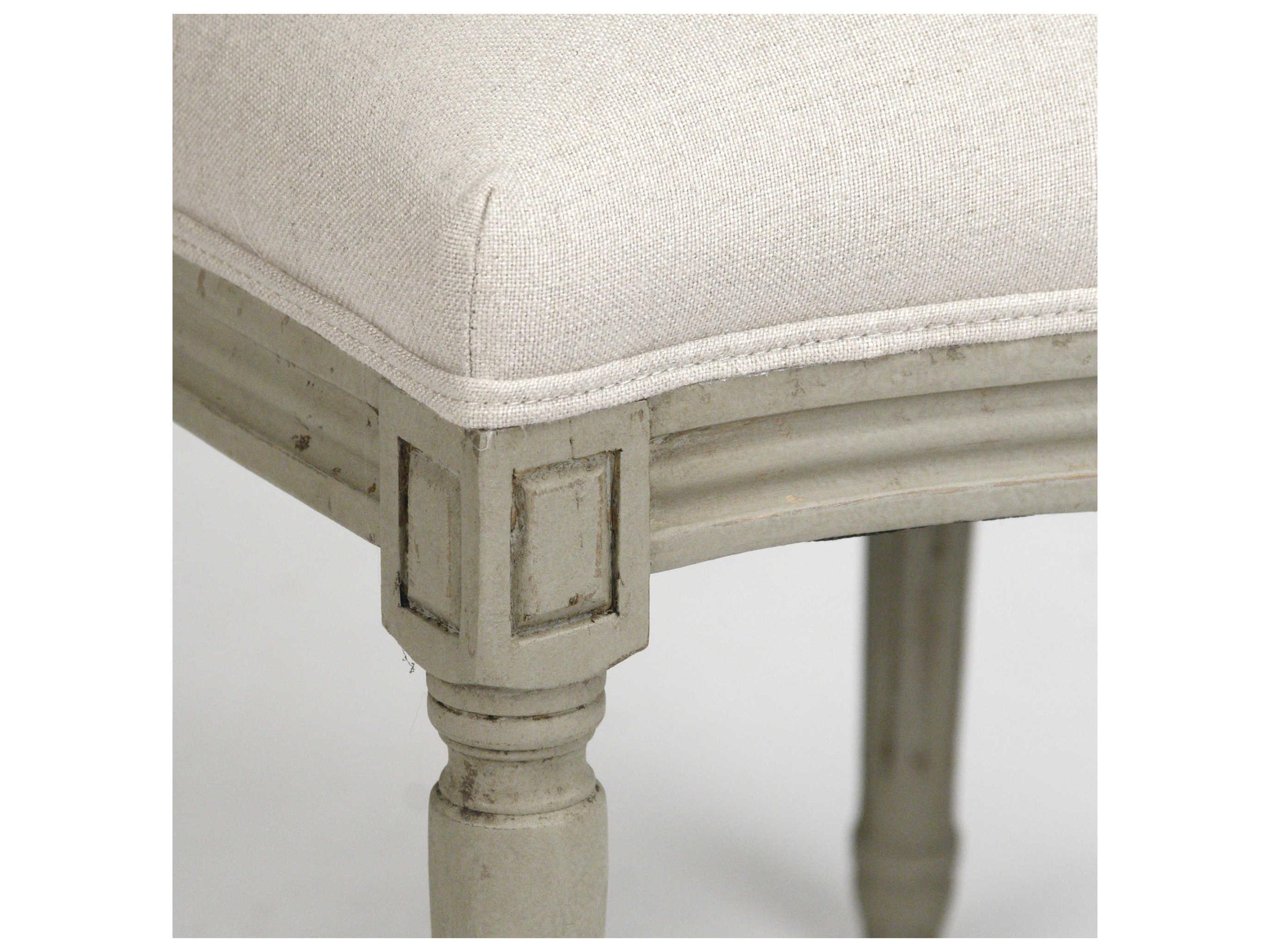 Zentique Medallion Birch Wood Beige Upholstered Side Dining Chair